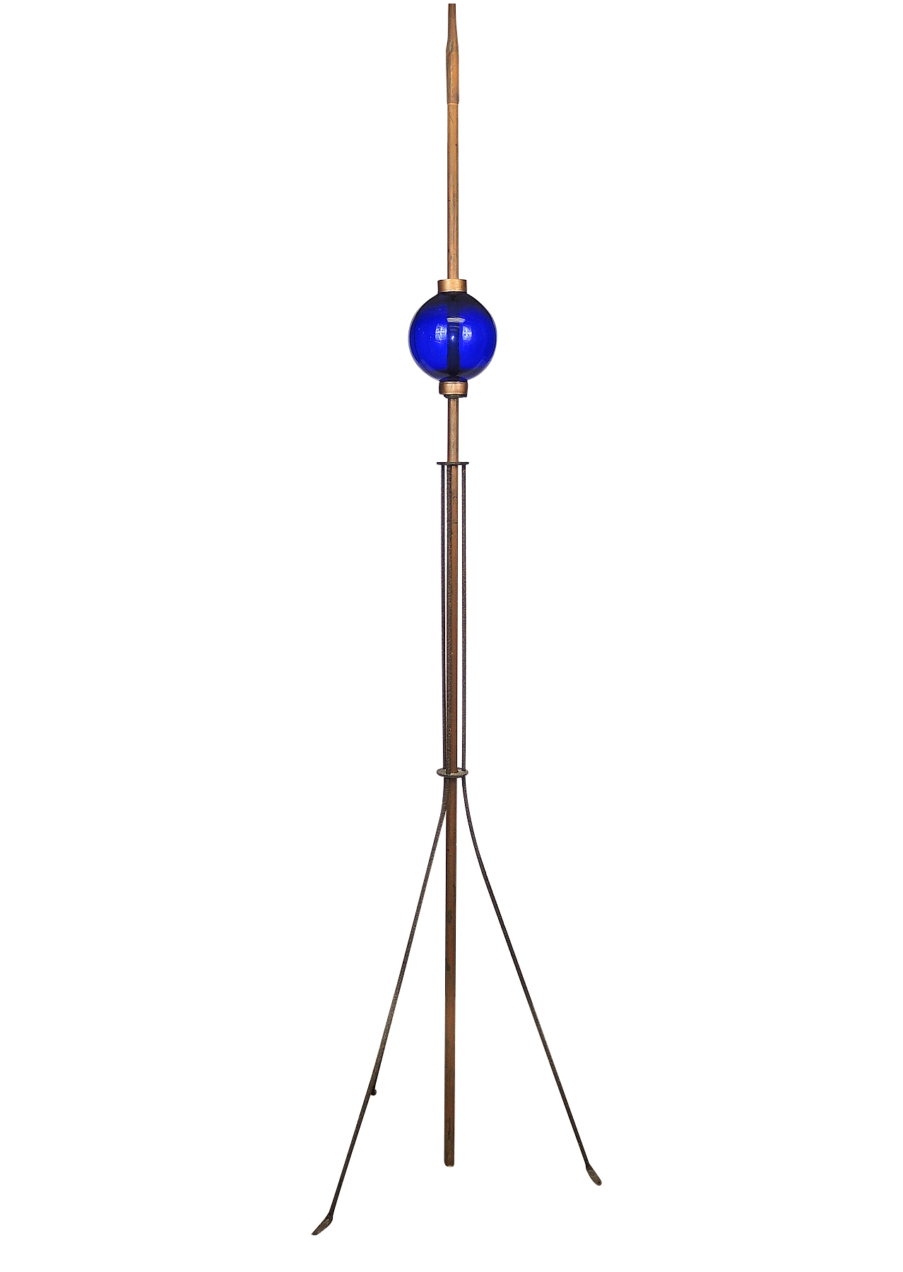 copper and cobalt glass lightning rod