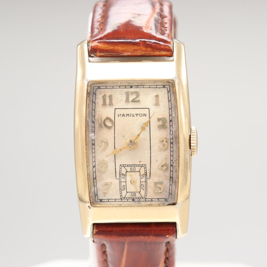 Circa 1936 Hamilton 14K Yellow Gold Filled Wristwatch