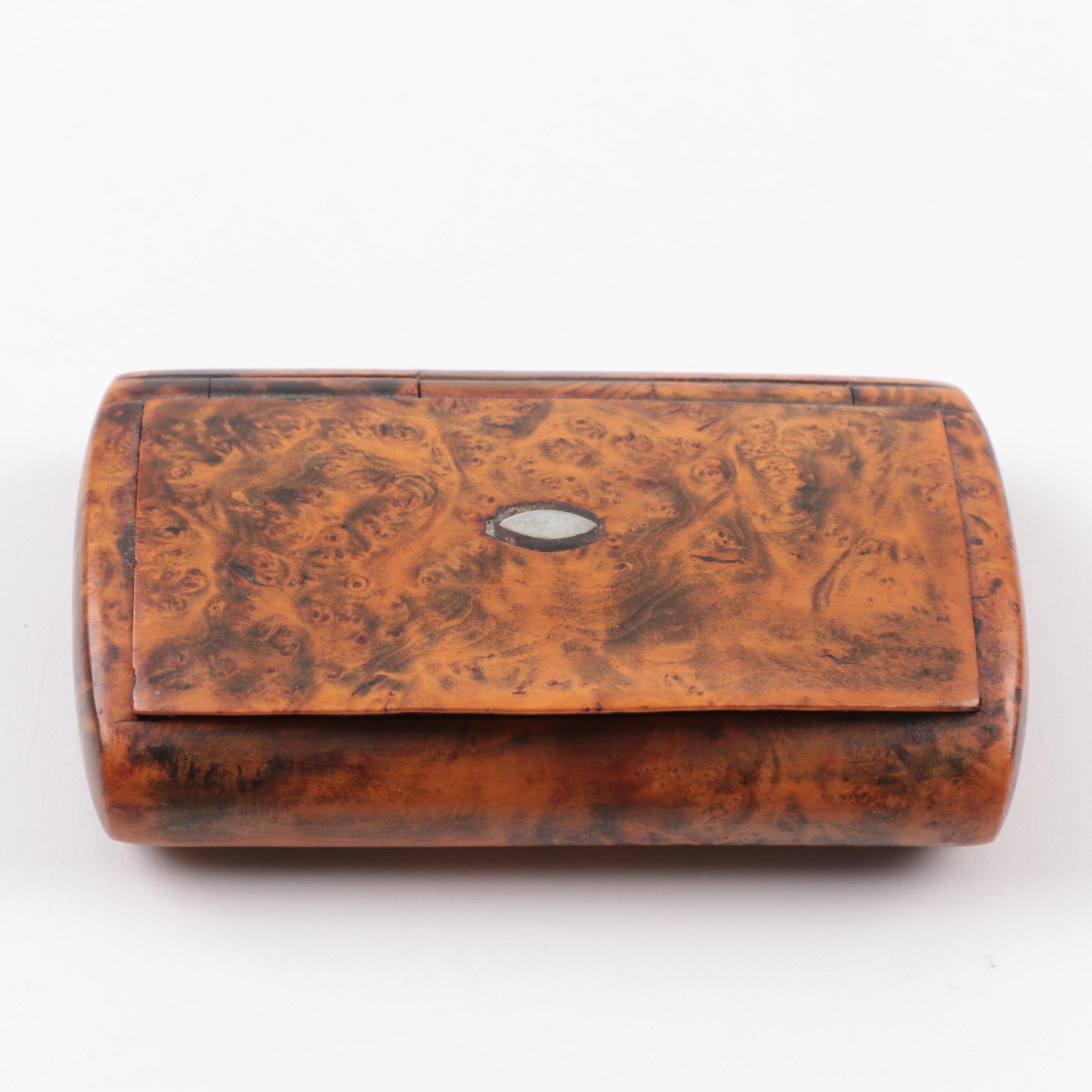 Antique Snuff Boxes in Tortoise Shell and Burl Wood EBTH