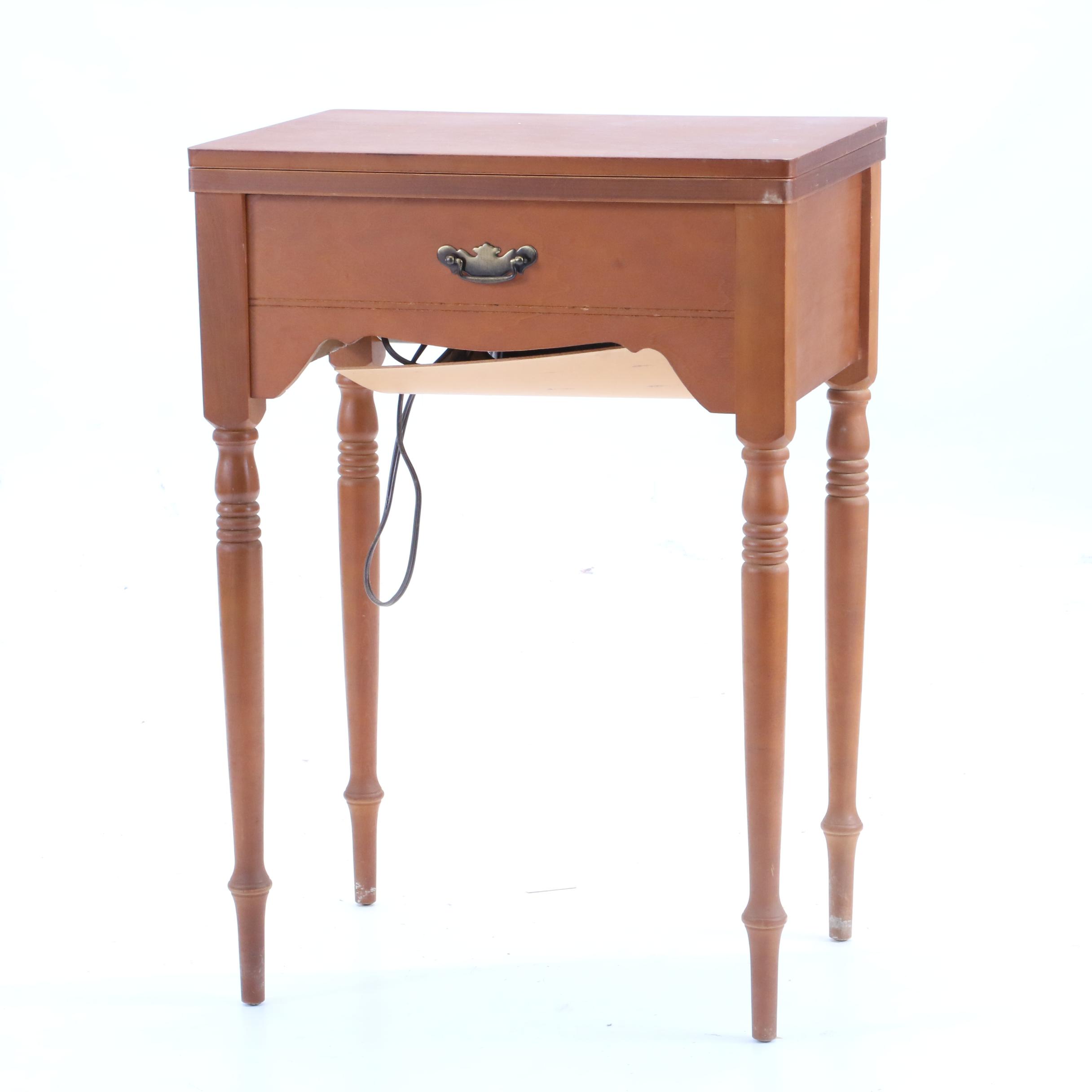 Vintage Singer Sewing Machine and Table EBTH