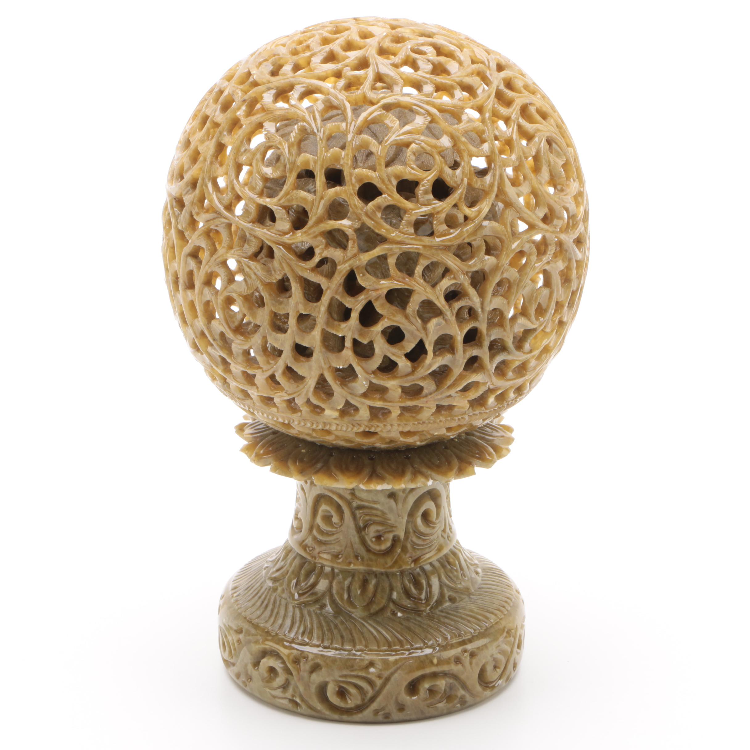 Chinese Hand Carved Stone Puzzle Ball, 2008 | EBTH