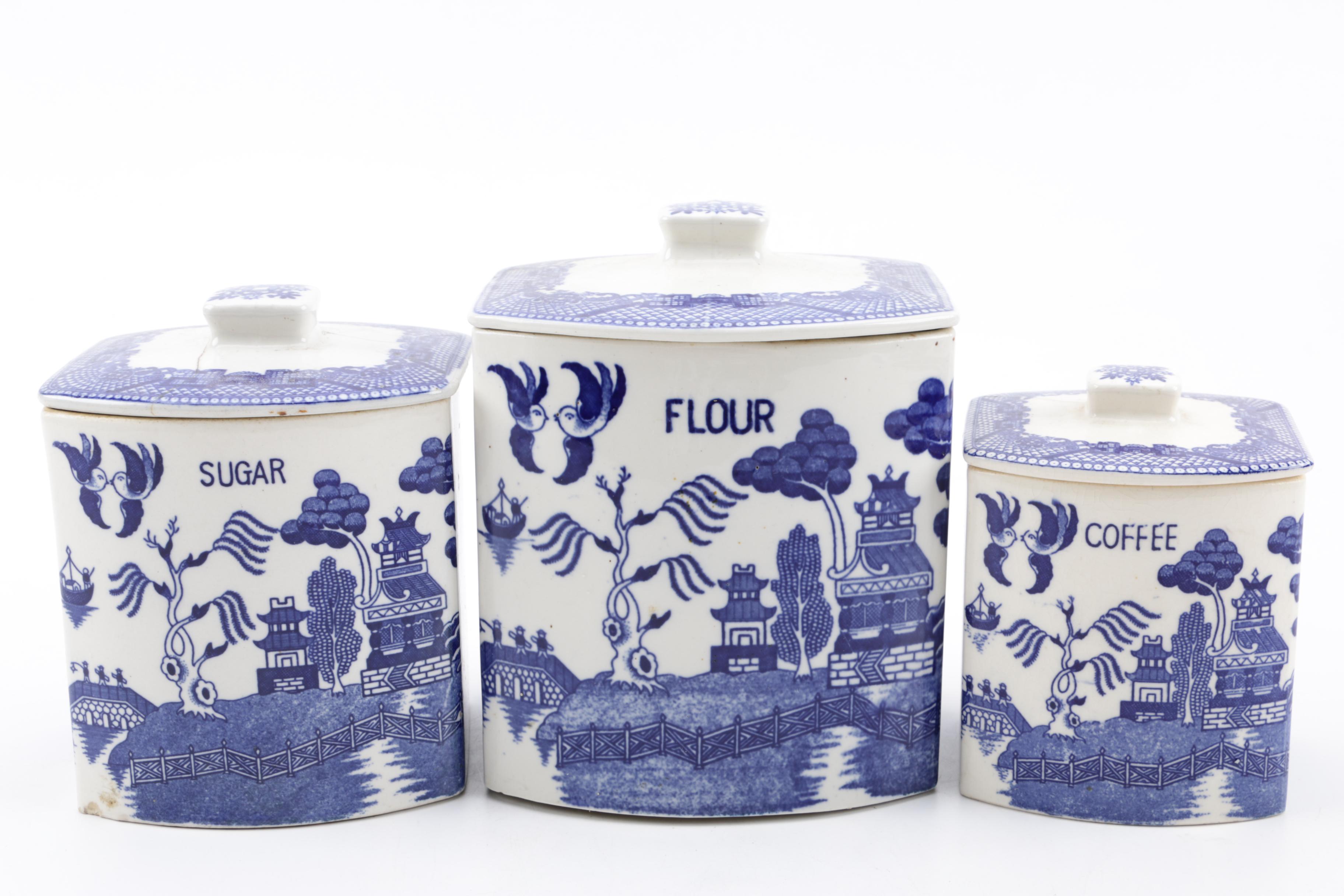 "Blue Willow" Ceramic Kitchen Canisters EBTH