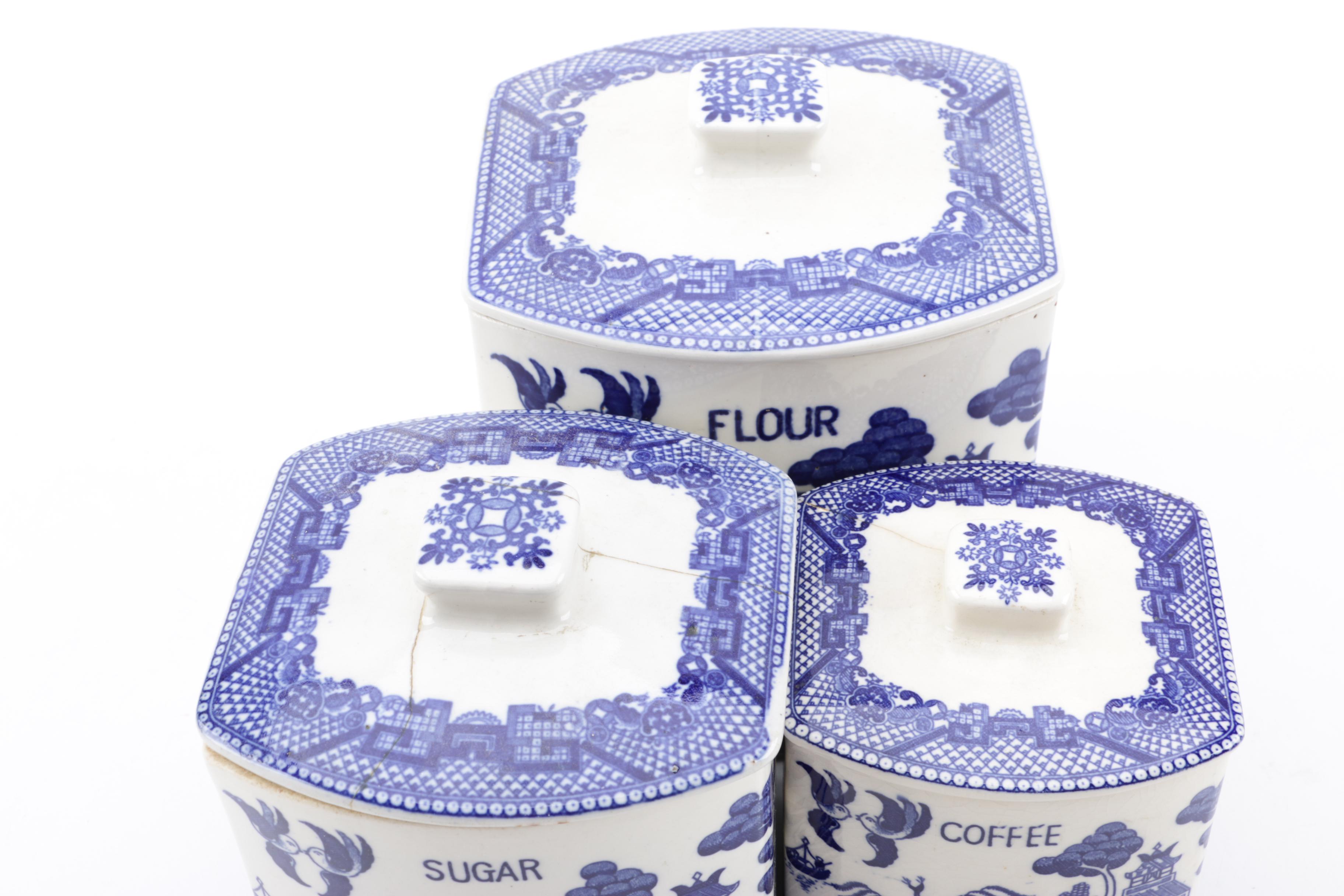 "Blue Willow" Ceramic Kitchen Canisters EBTH