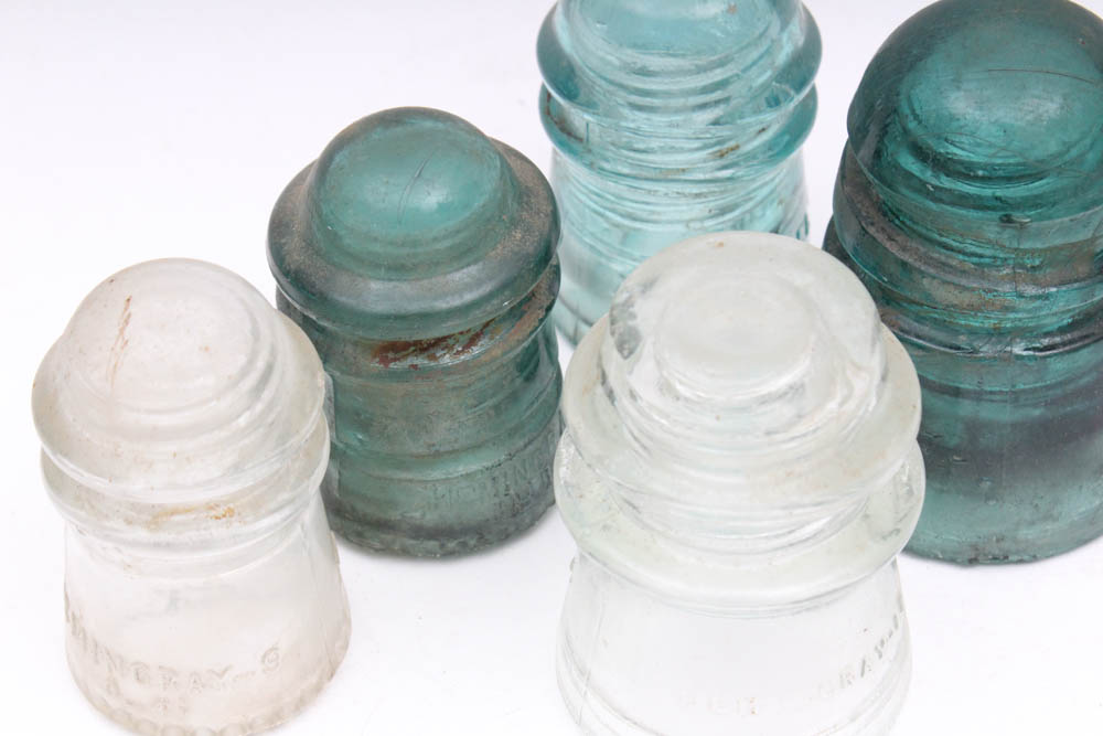 Antique Glass Telephone Insulators EBTH