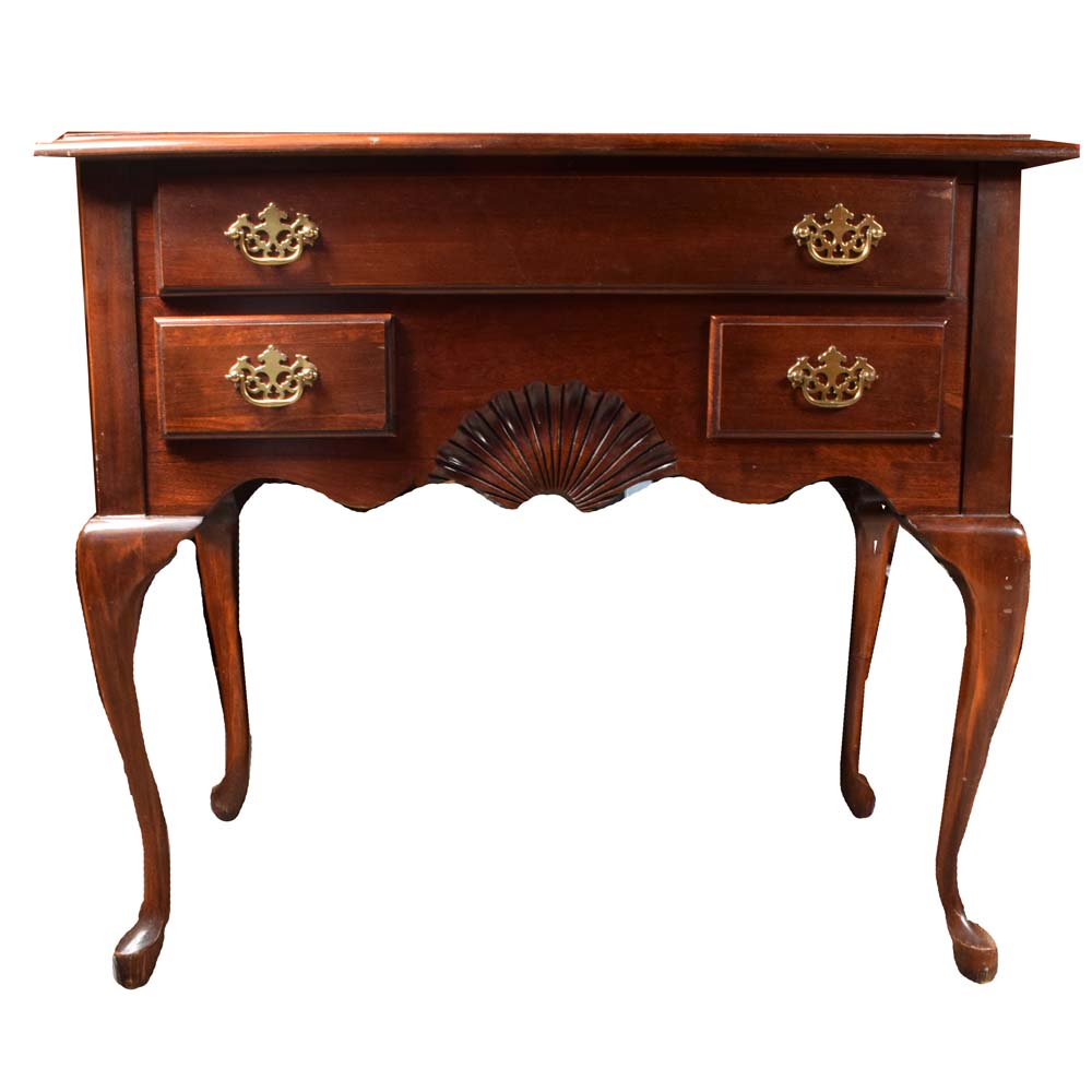 Cherry Queen Anne Foyer Table Ebth