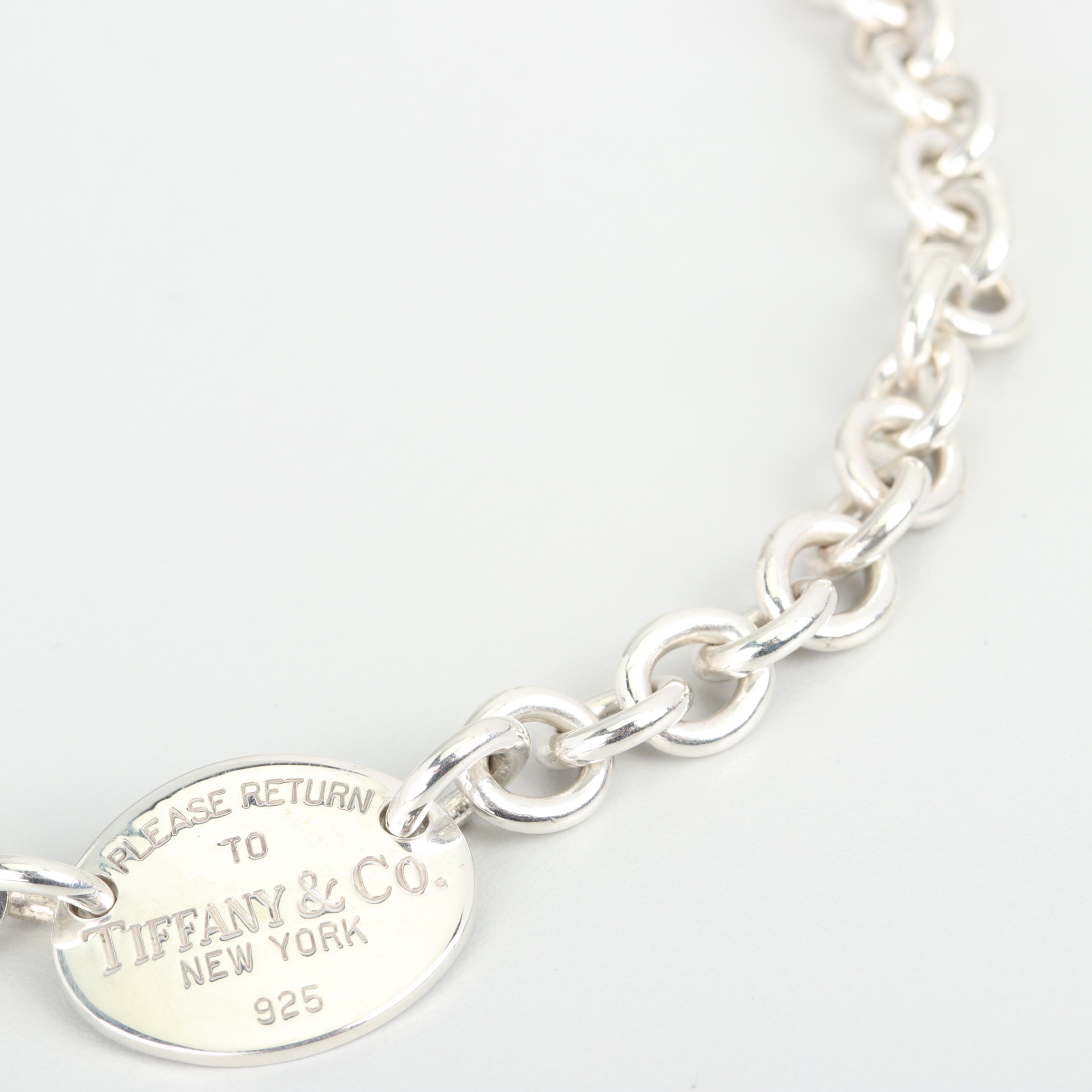 Tiffany & Co. Sterling Silver "Return to Tiffany & Co." Charm Necklace