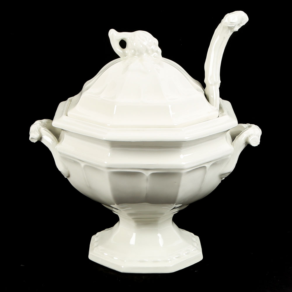 Vinatge Red Cliff Ironstone "Grape" Soup Tureen and Ladle EBTH