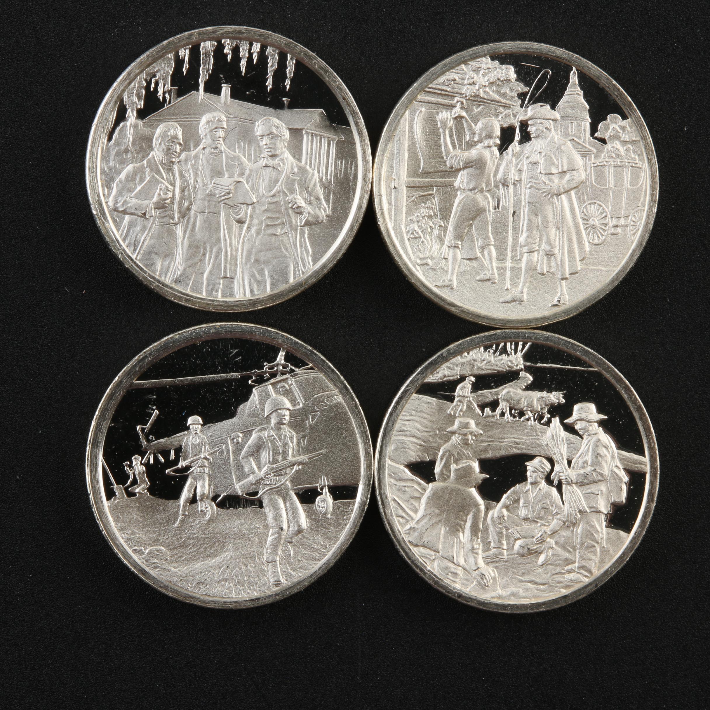 Twenty Franklin Mint "History of the United States" Miniature Silver