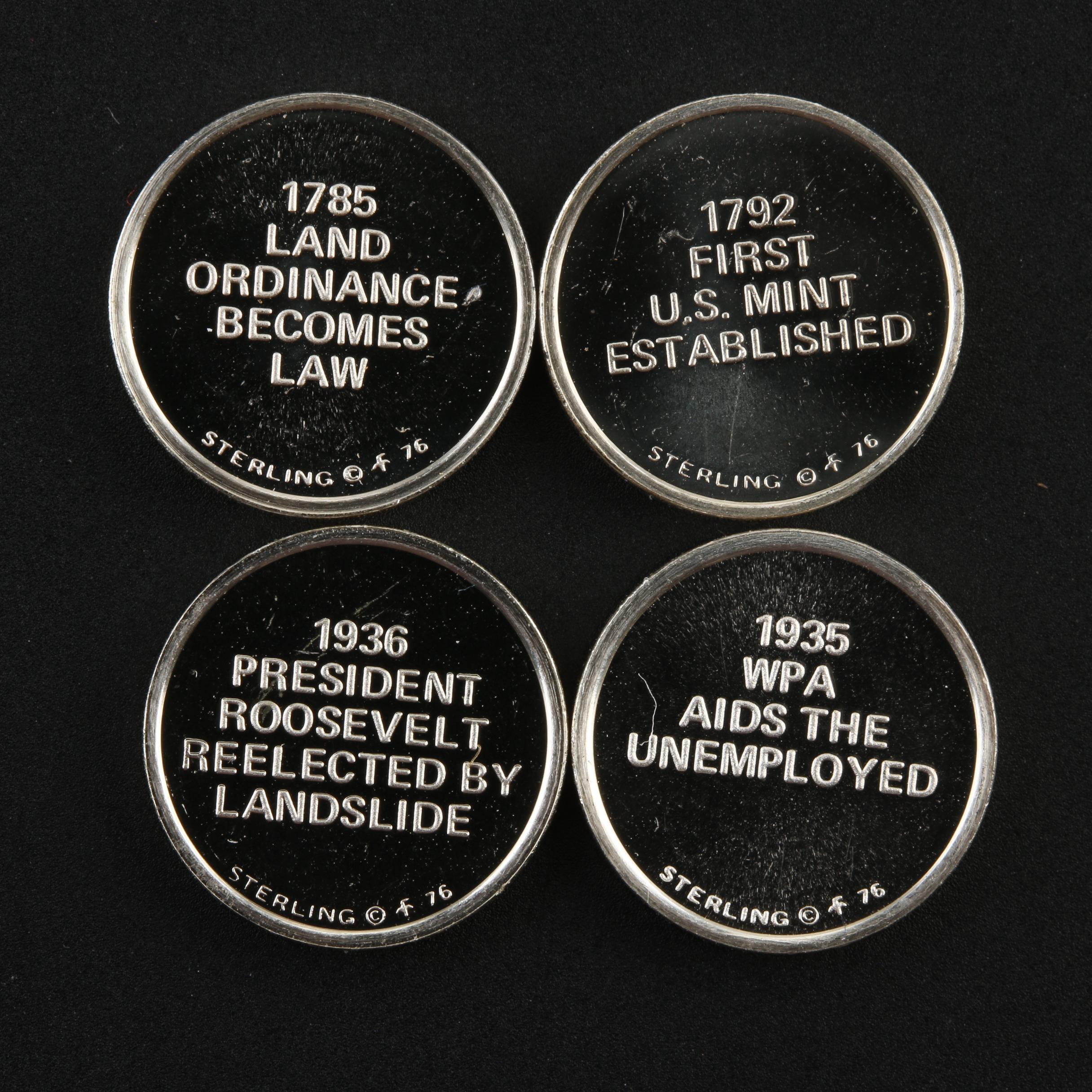 Twenty Franklin Mint "History of the United States" Miniature Silver