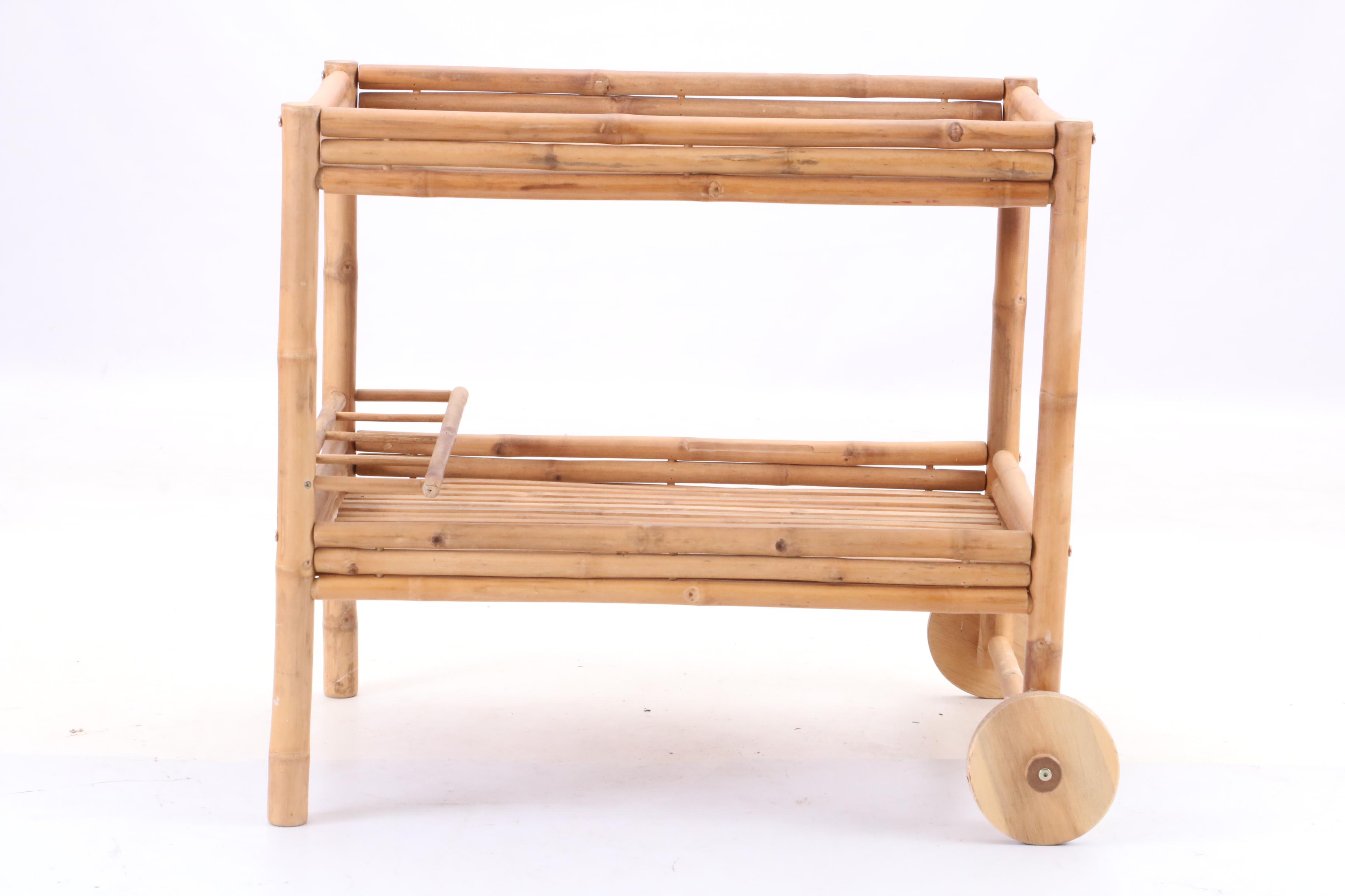 Bamboo Serving Cart EBTH