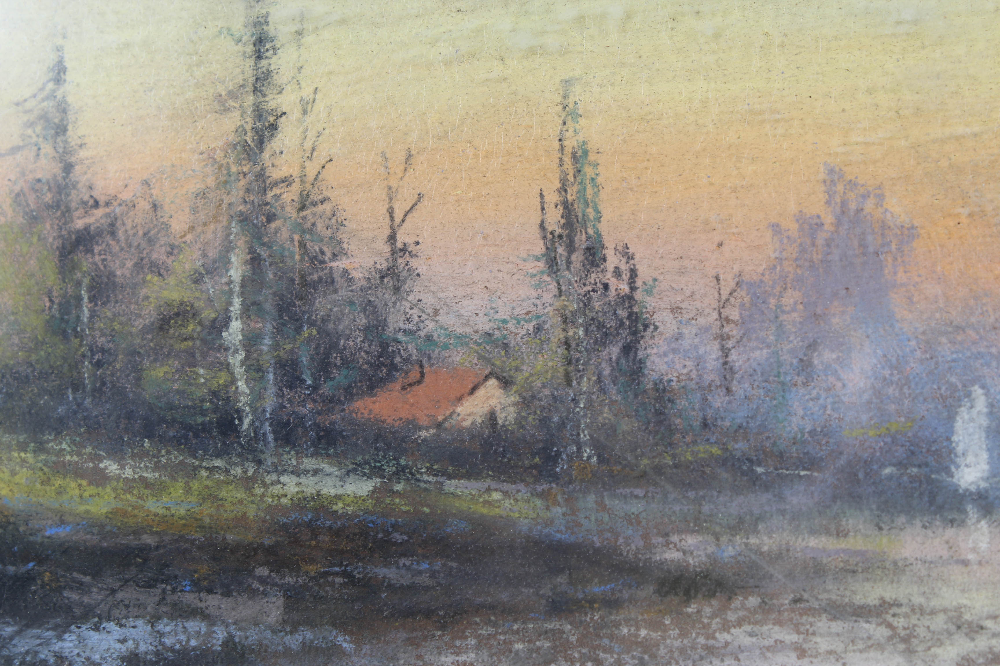 William H. Chandler Pastel of Wooded Landscape at Dawn EBTH