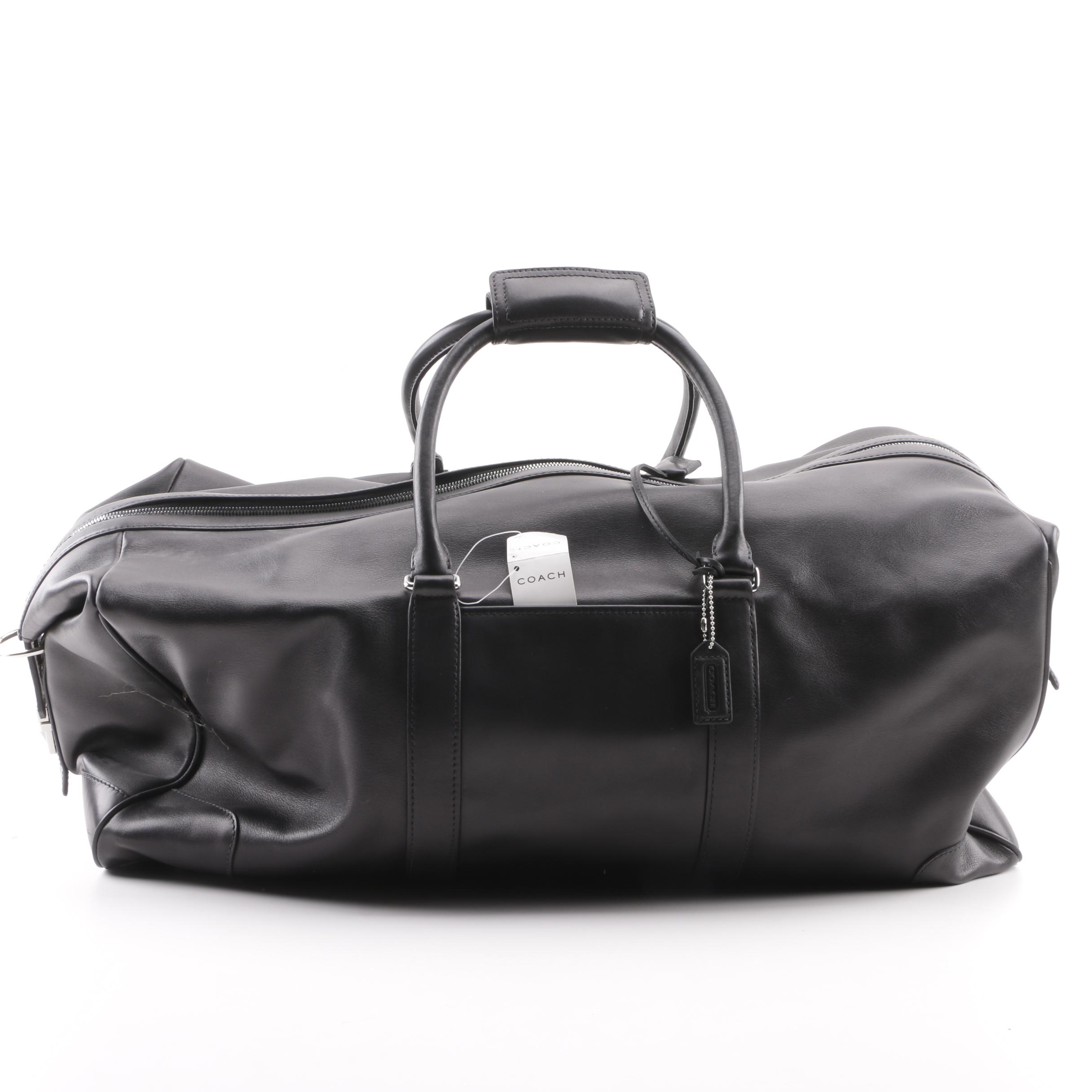2001 Coach Cabin Black Leather Duffel Bag Ebth