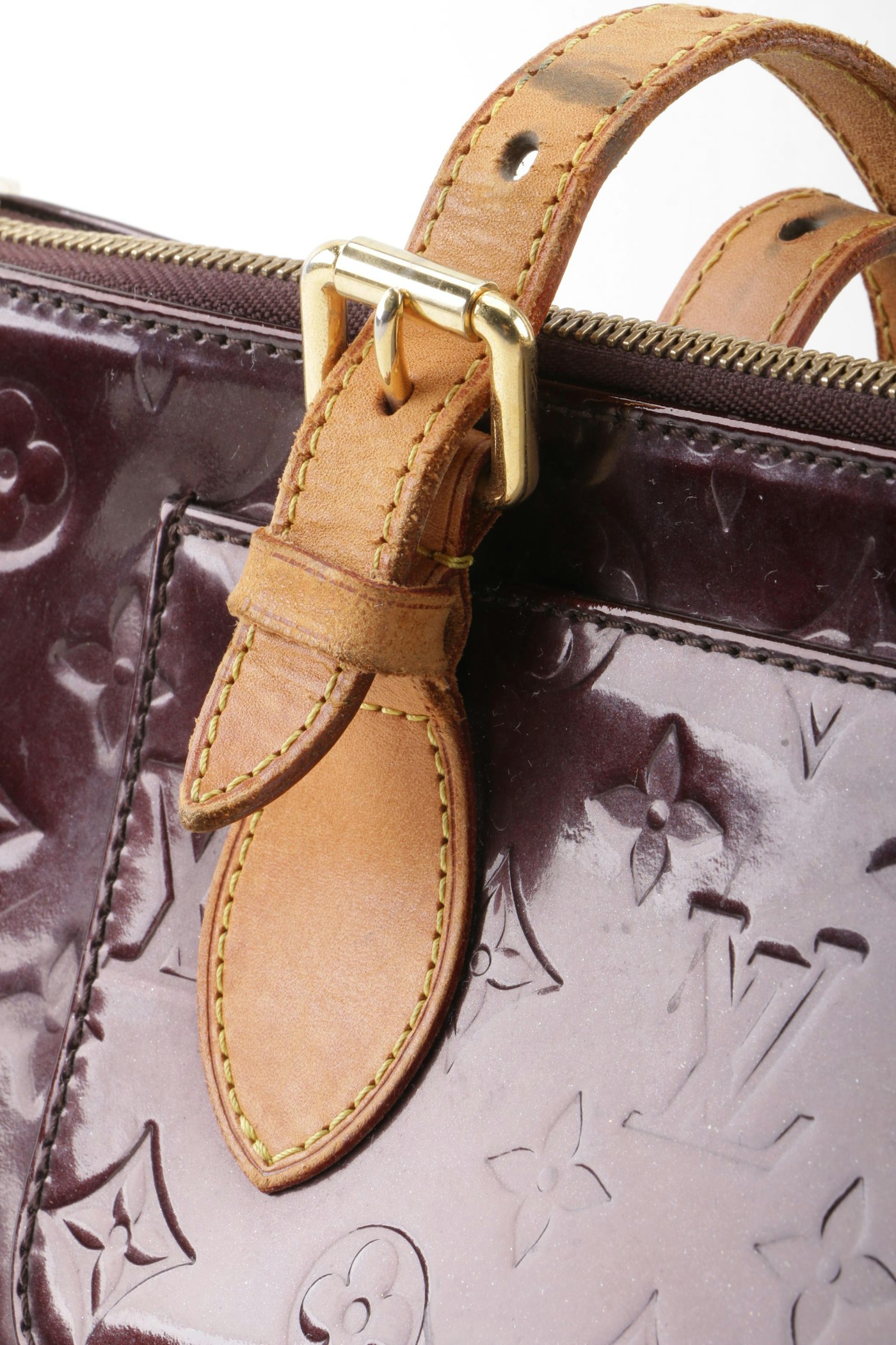 LOUIS VUITTON Amarante Vernis Leather and Vachetta Leather