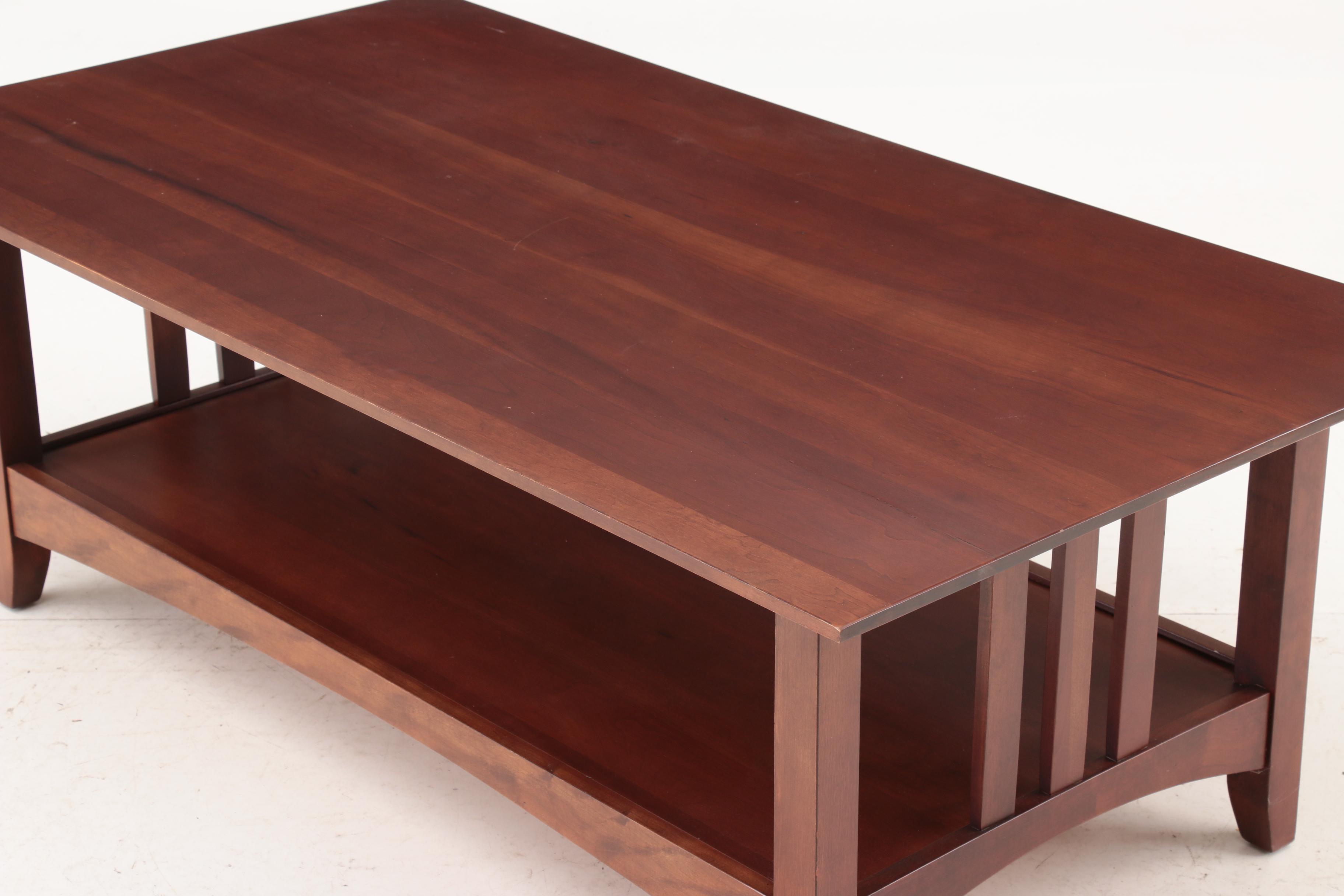 Mission Style Mahogany Veneer Coffee Table, Late 20th Century EBTH