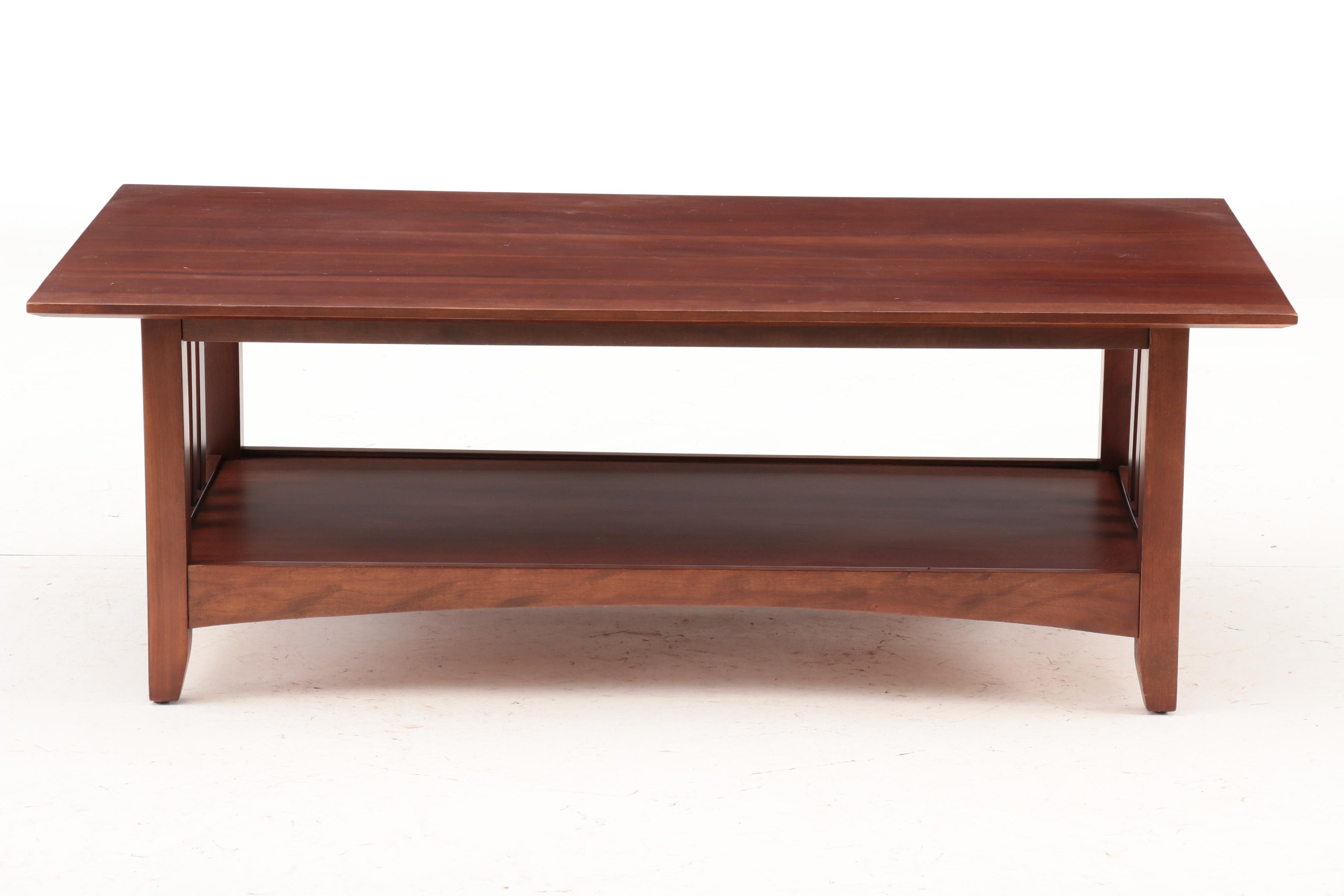 Mission Style Mahogany Veneer Coffee Table, Late 20th Century EBTH