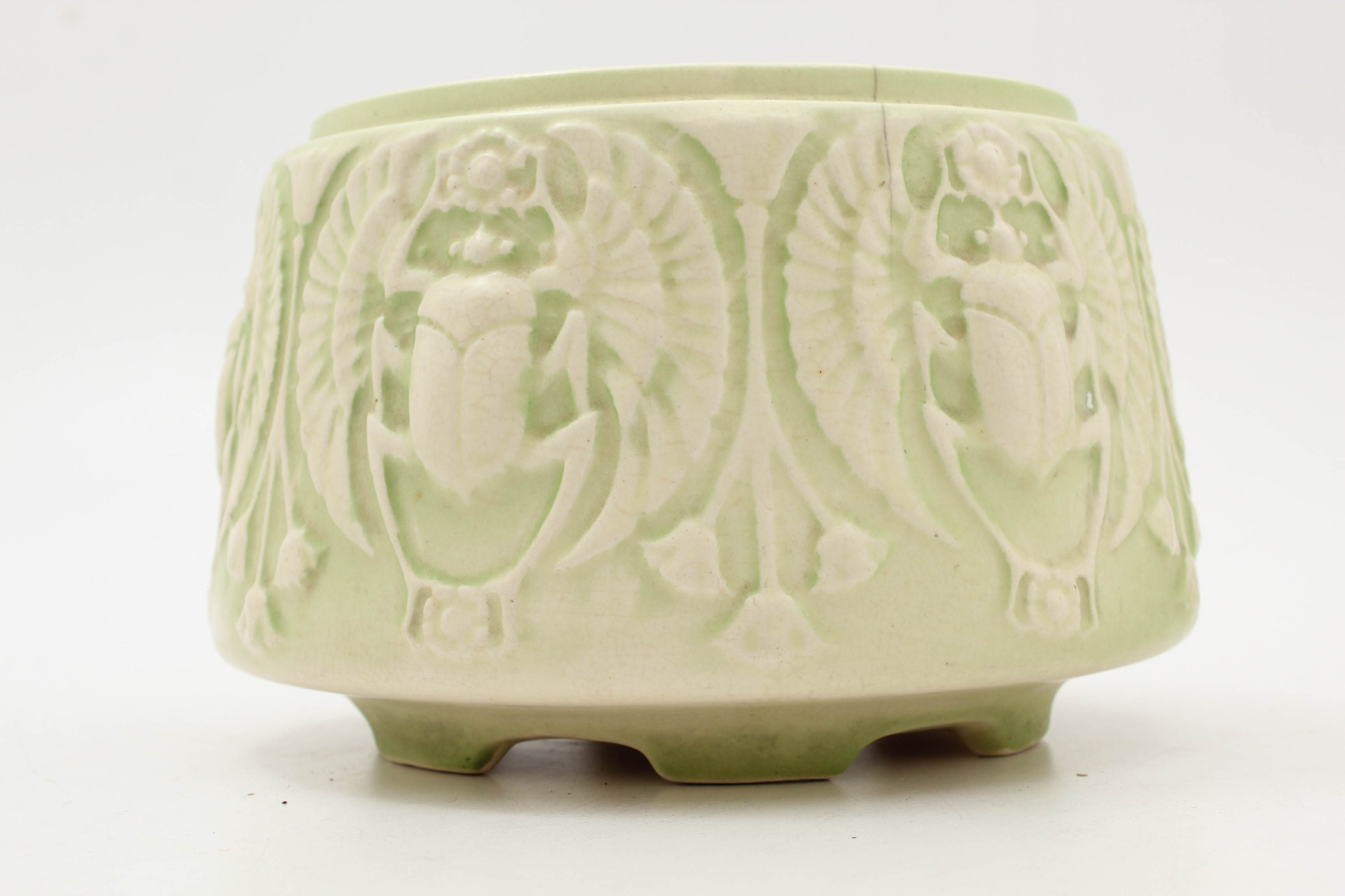 Roseville Pottery Egyptian Revival Scarab Jardiniere | EBTH
