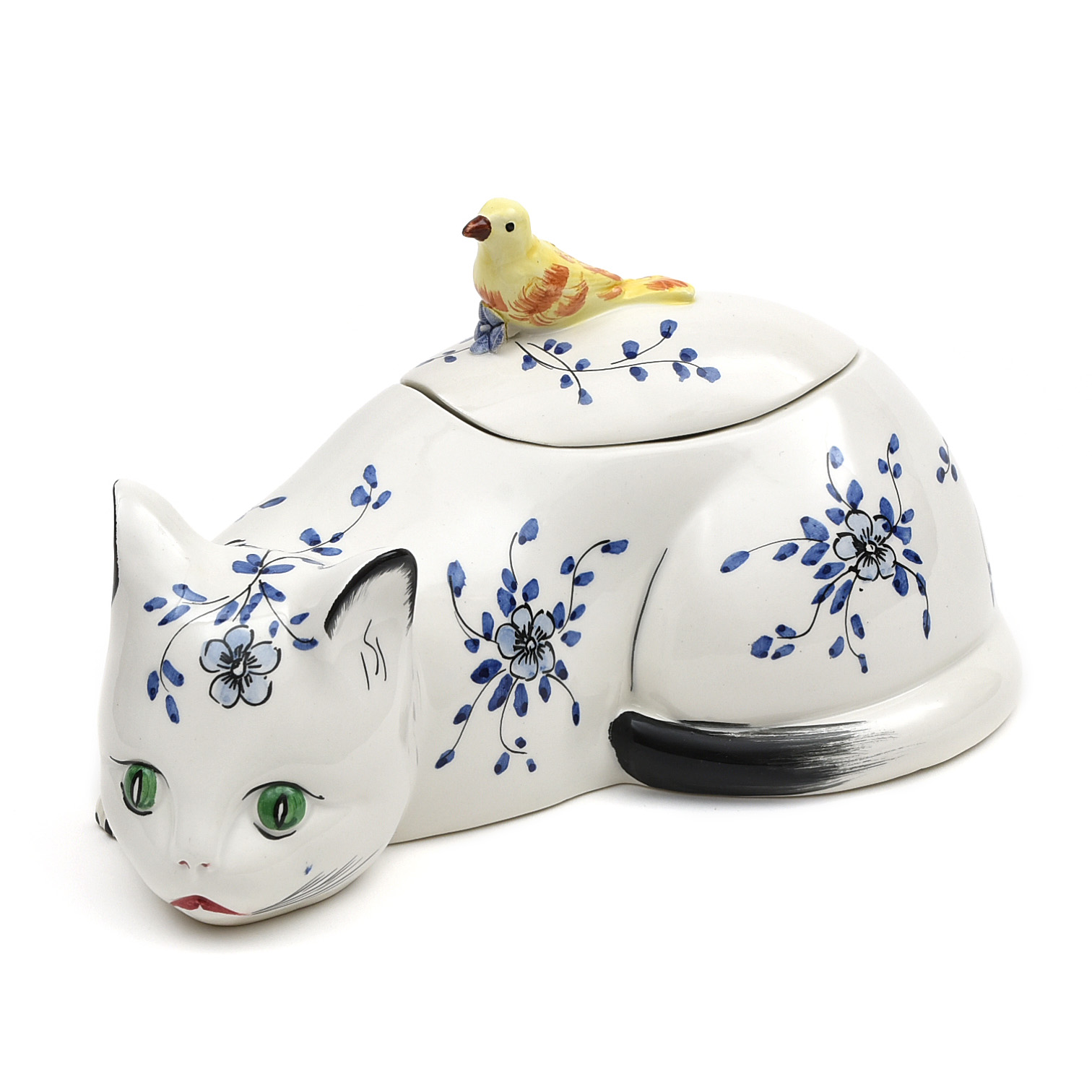 Hand Painted Ceramic Cat Dish Made In Italy Ebth