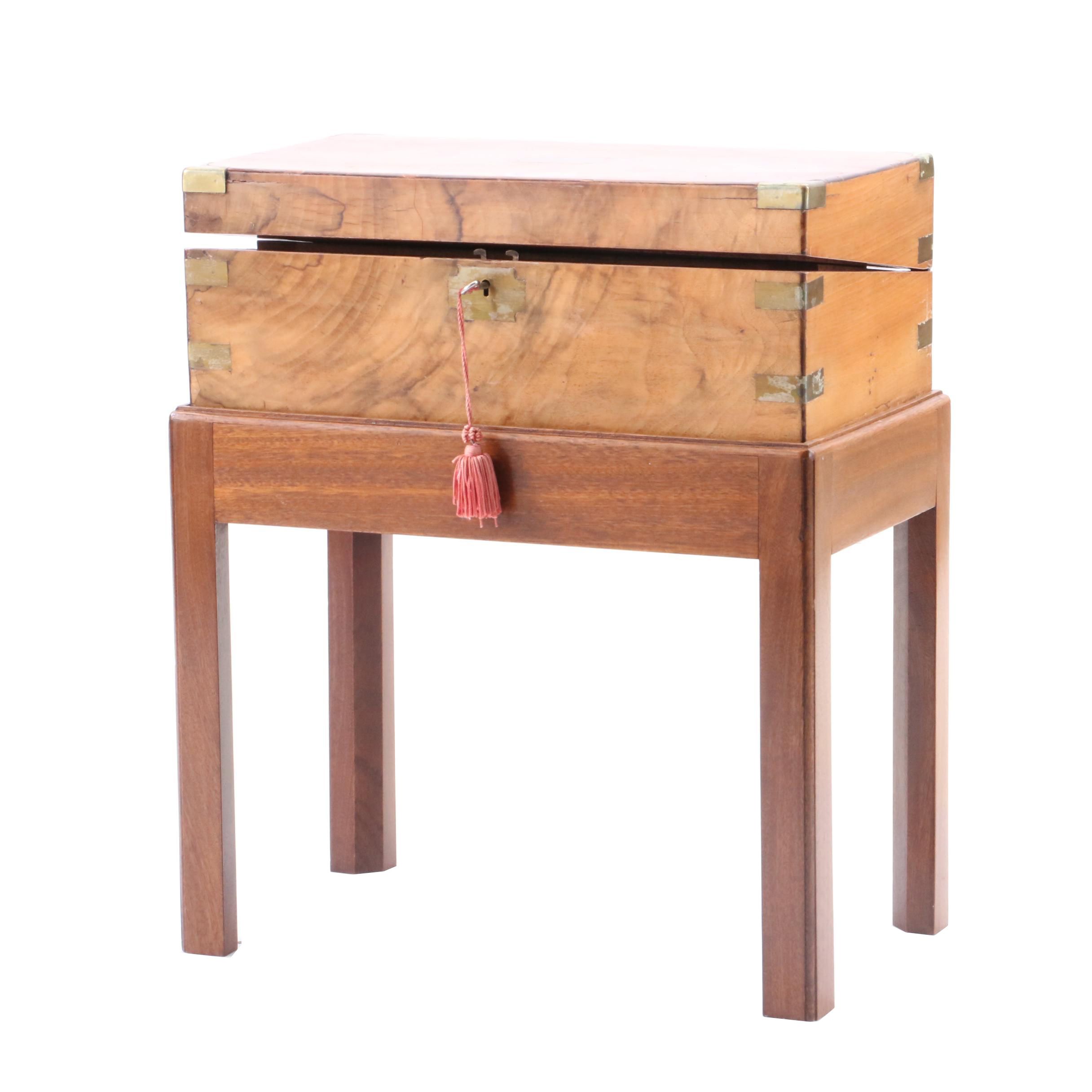 Antique Portable Writing Trunk Ebth