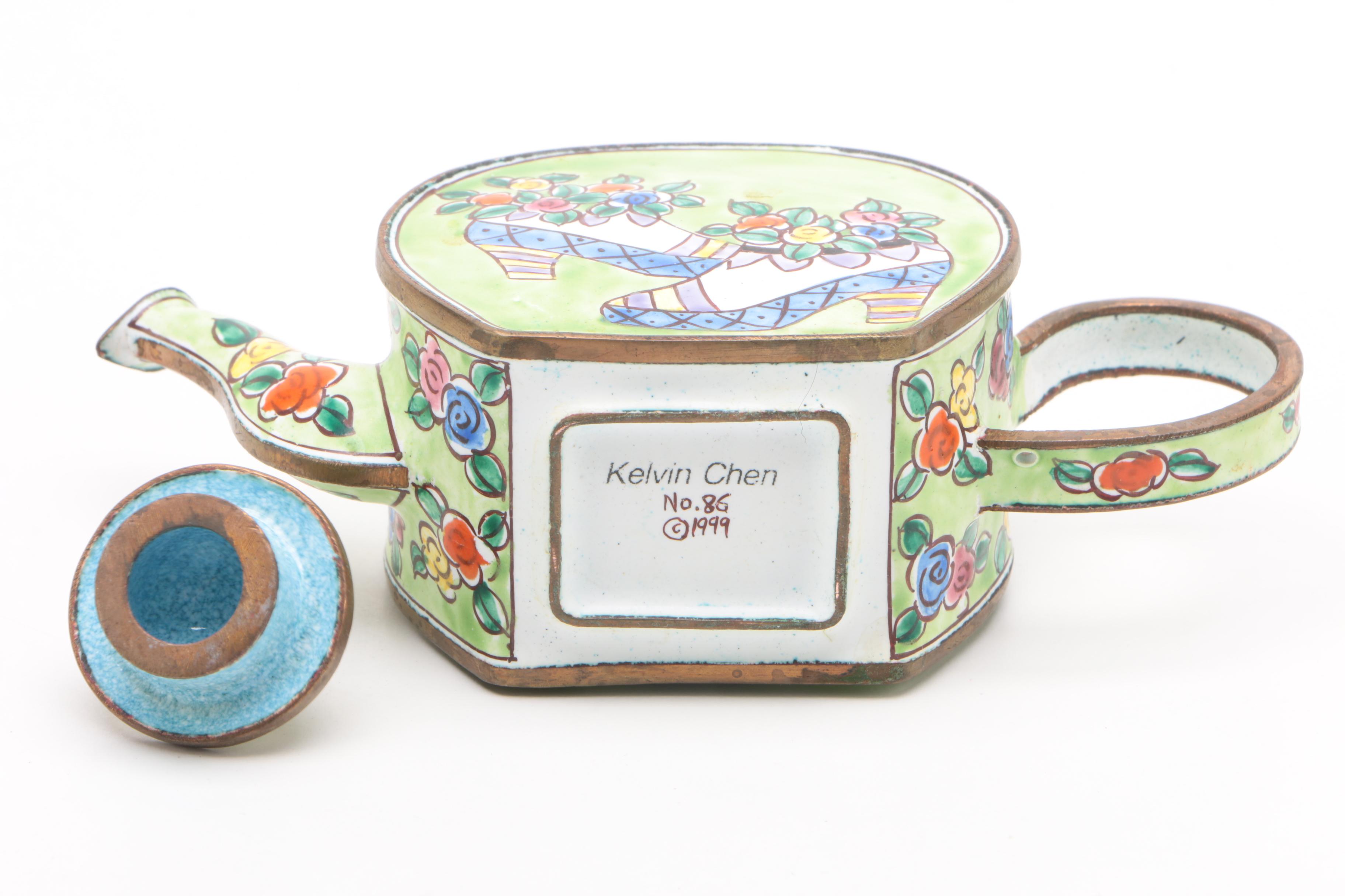 Kelvin Chen Enamel Miniature Teapot EBTH