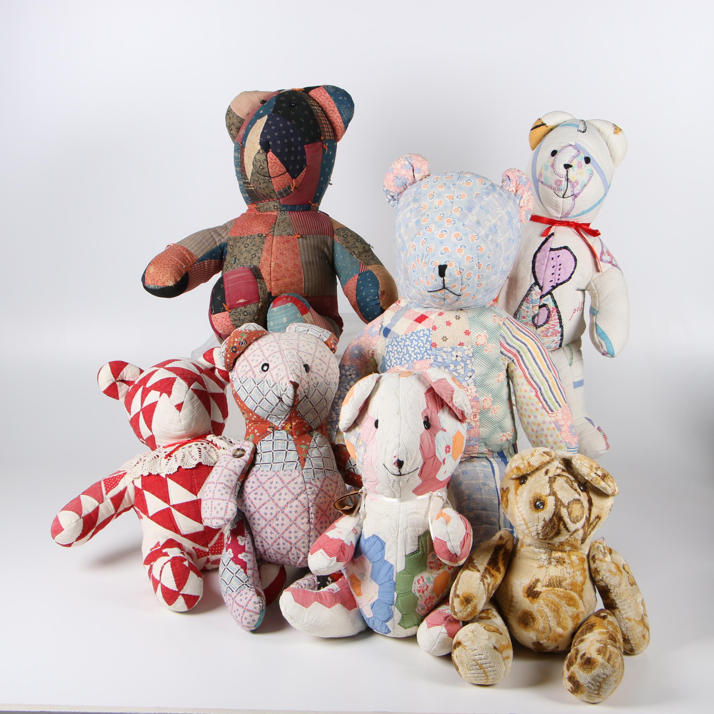 Patchwork Teddy Bears Made From Vintage and Antique Quilts EBTH