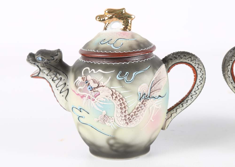 Vintage Japanese Moriage Dragonware Porcelain Tea Set EBTH