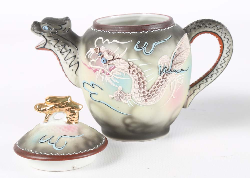 Vintage Japanese Moriage Dragonware Porcelain Tea Set EBTH