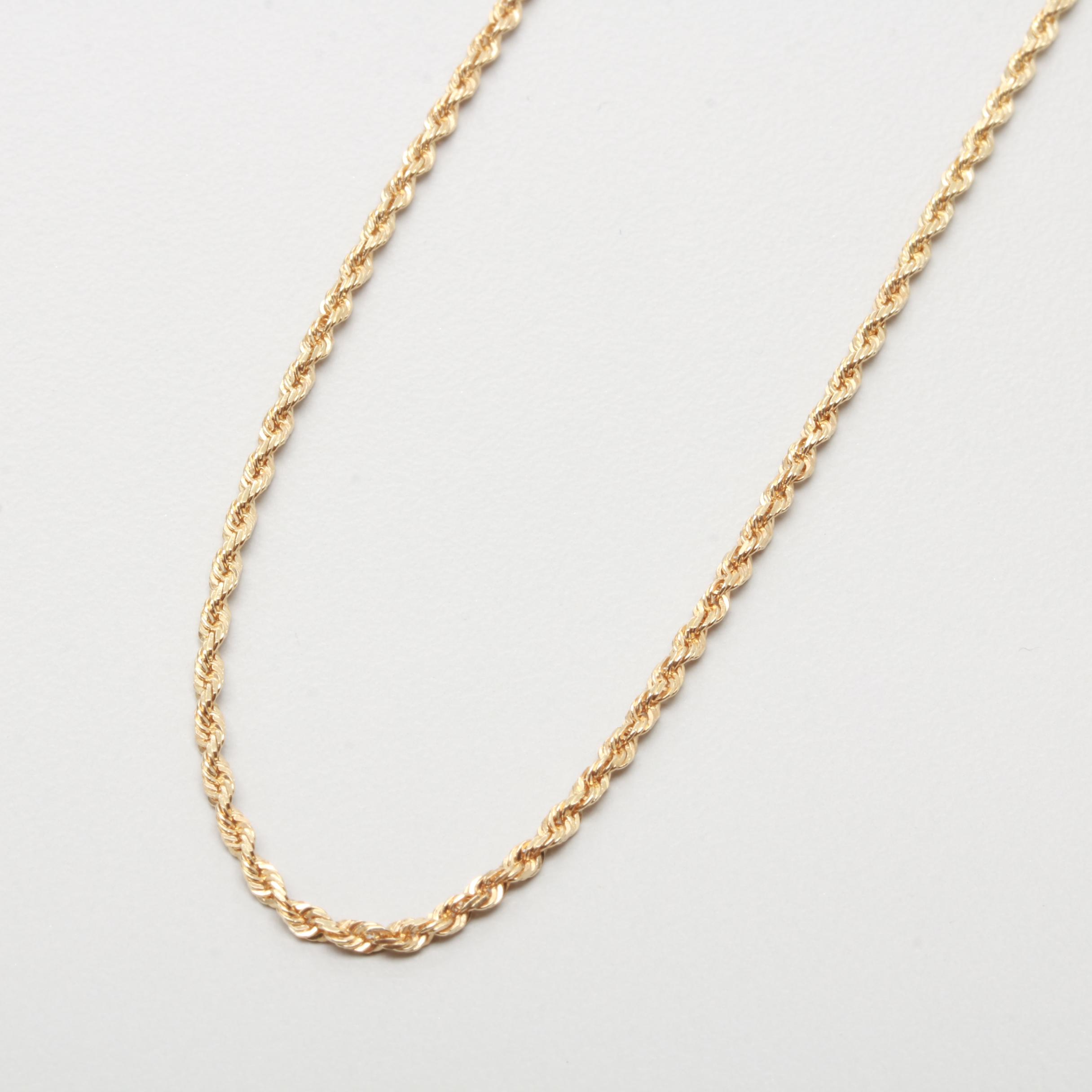 Michael Anthony 14K Yellow Gold Rope Chain Necklace EBTH