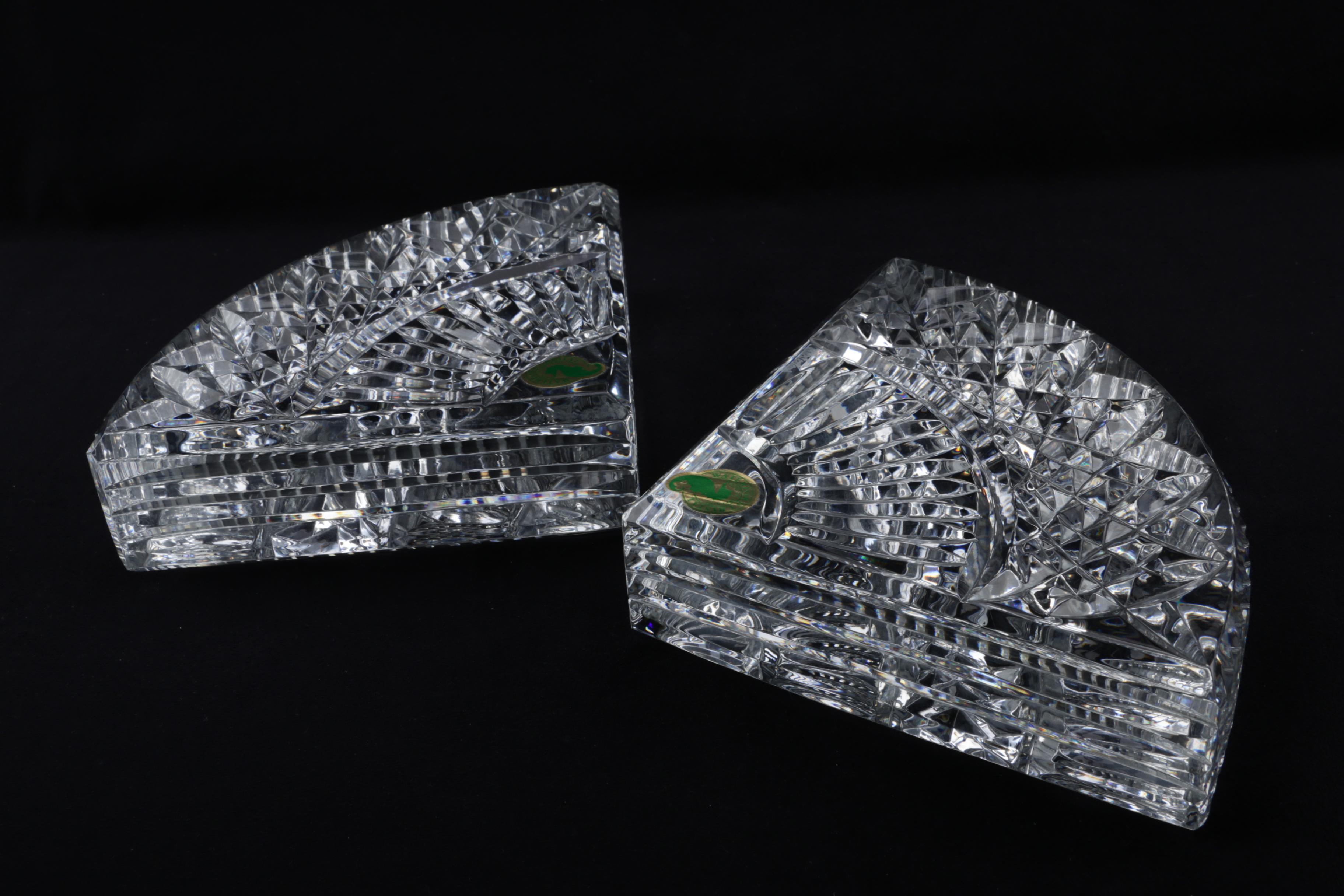Waterford Crystal "Quadrant" Bookends EBTH