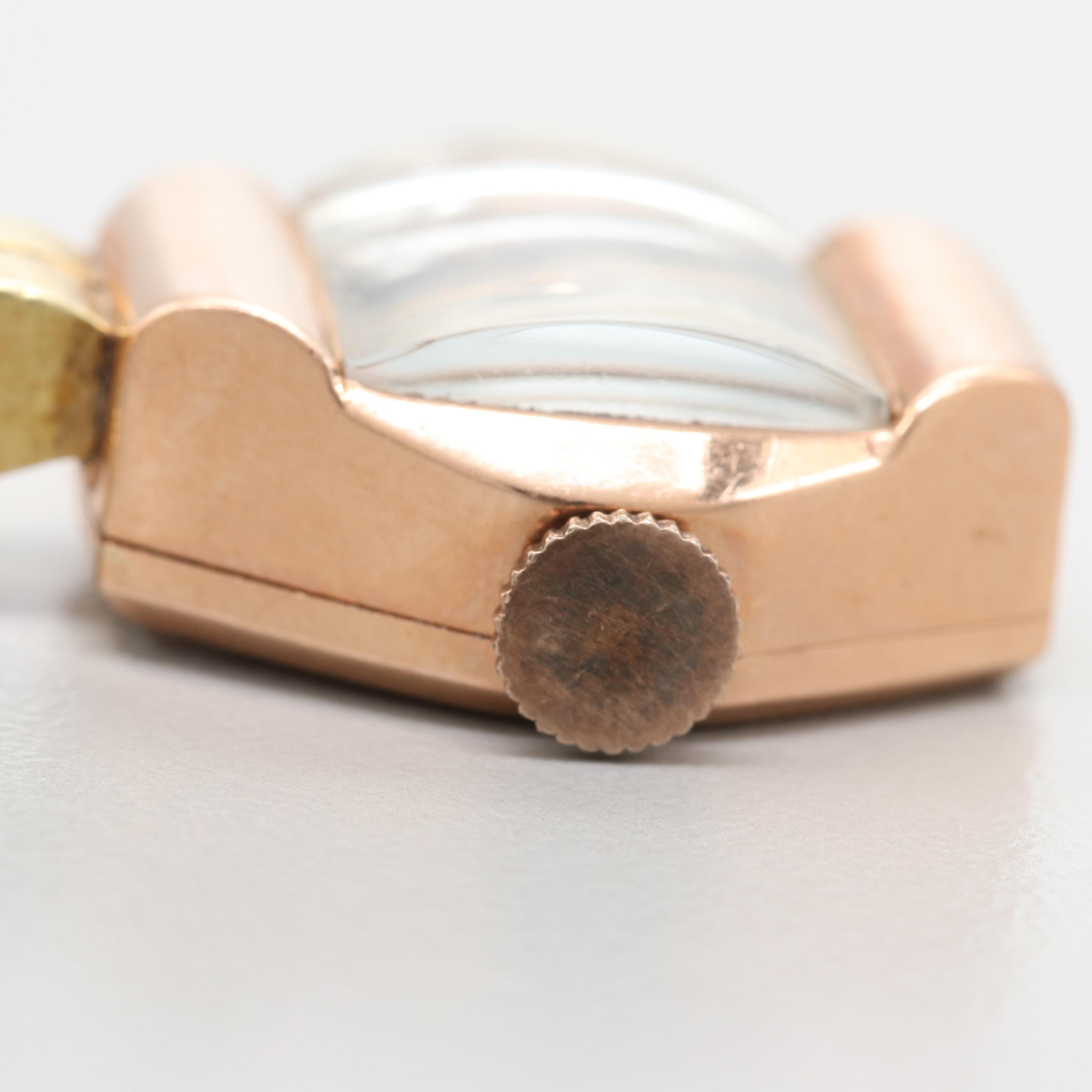 Gotham De Luxe 14K Green and Rose Gold Watch Brooch EBTH