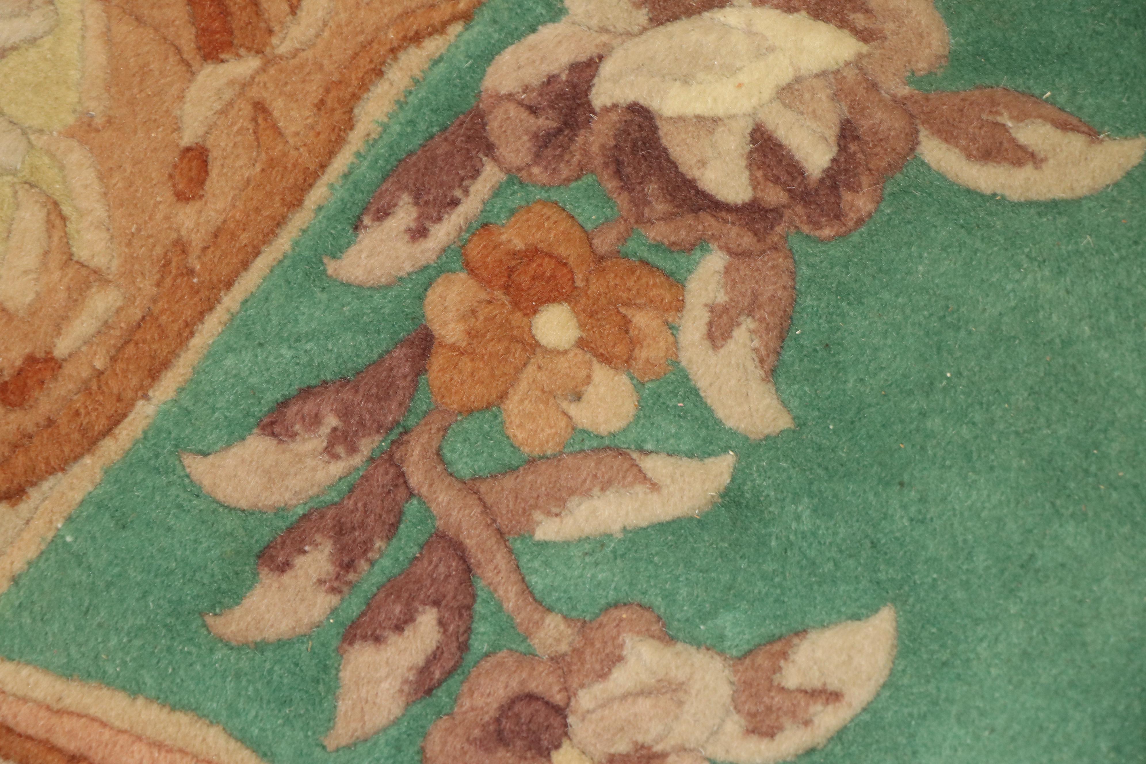 Finely HandKnotted Chinese Aubusson Style Carved Wool Rug EBTH