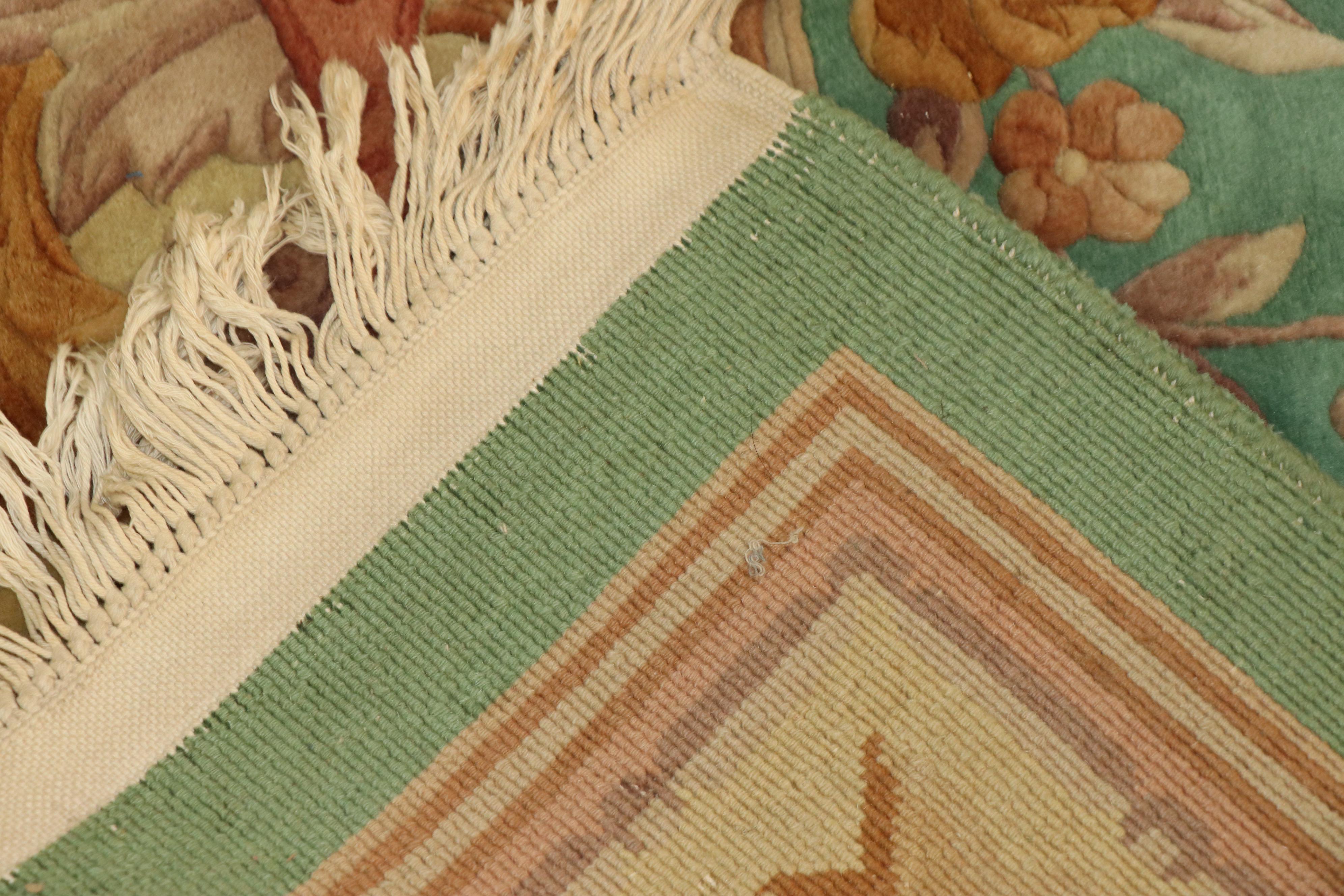 Finely HandKnotted Chinese Aubusson Style Carved Wool Rug EBTH