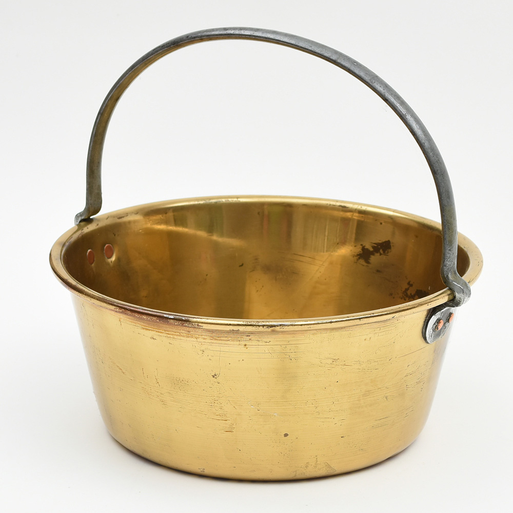 Vintage Brass and Copper Riveted Buckets with Stationary Handles EBTH