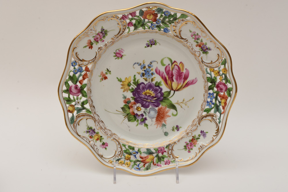 Porcelain Plates, Cups and Cream And Sugar Including Dresden and