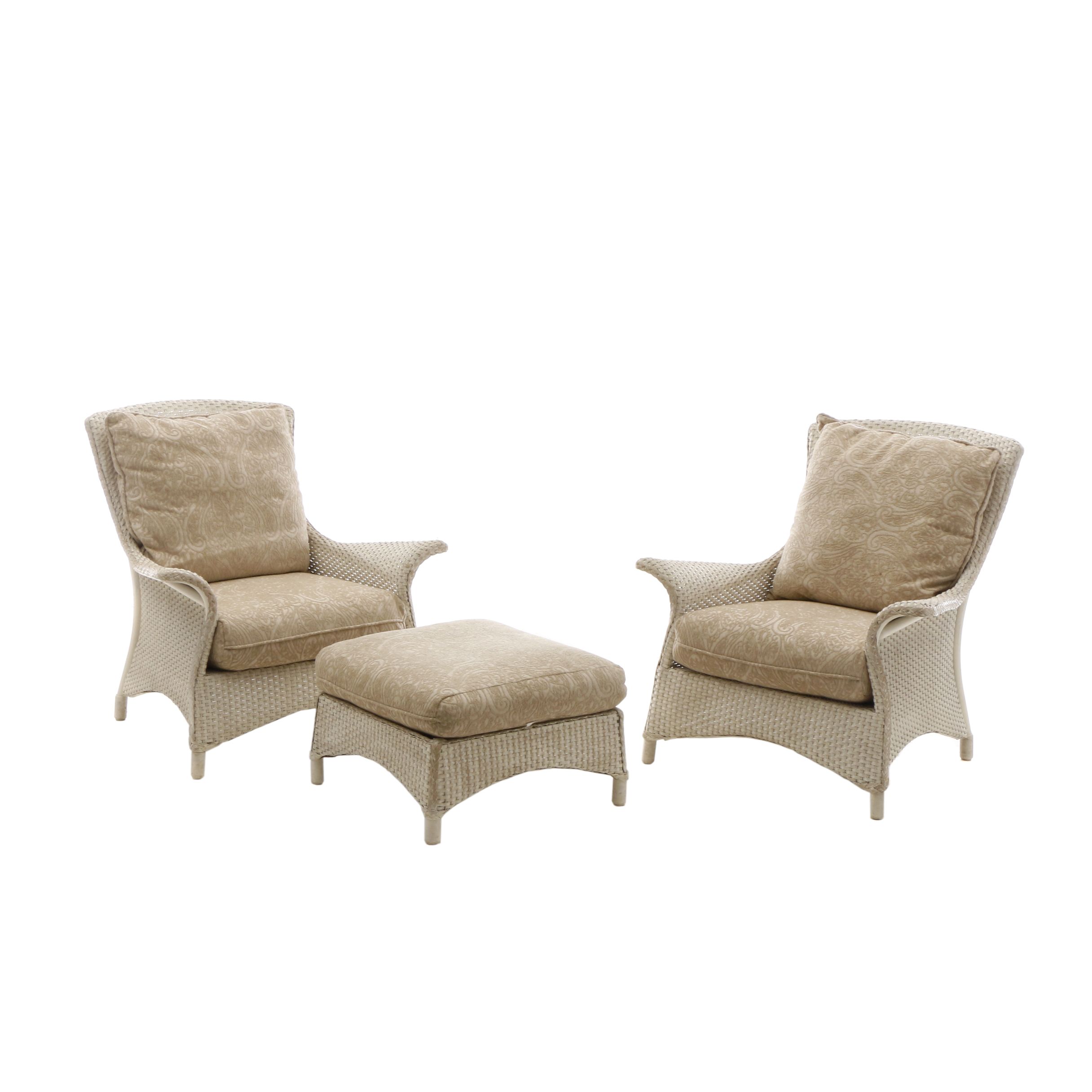 Lloyd Loom Wicker Chairs And Ottoman