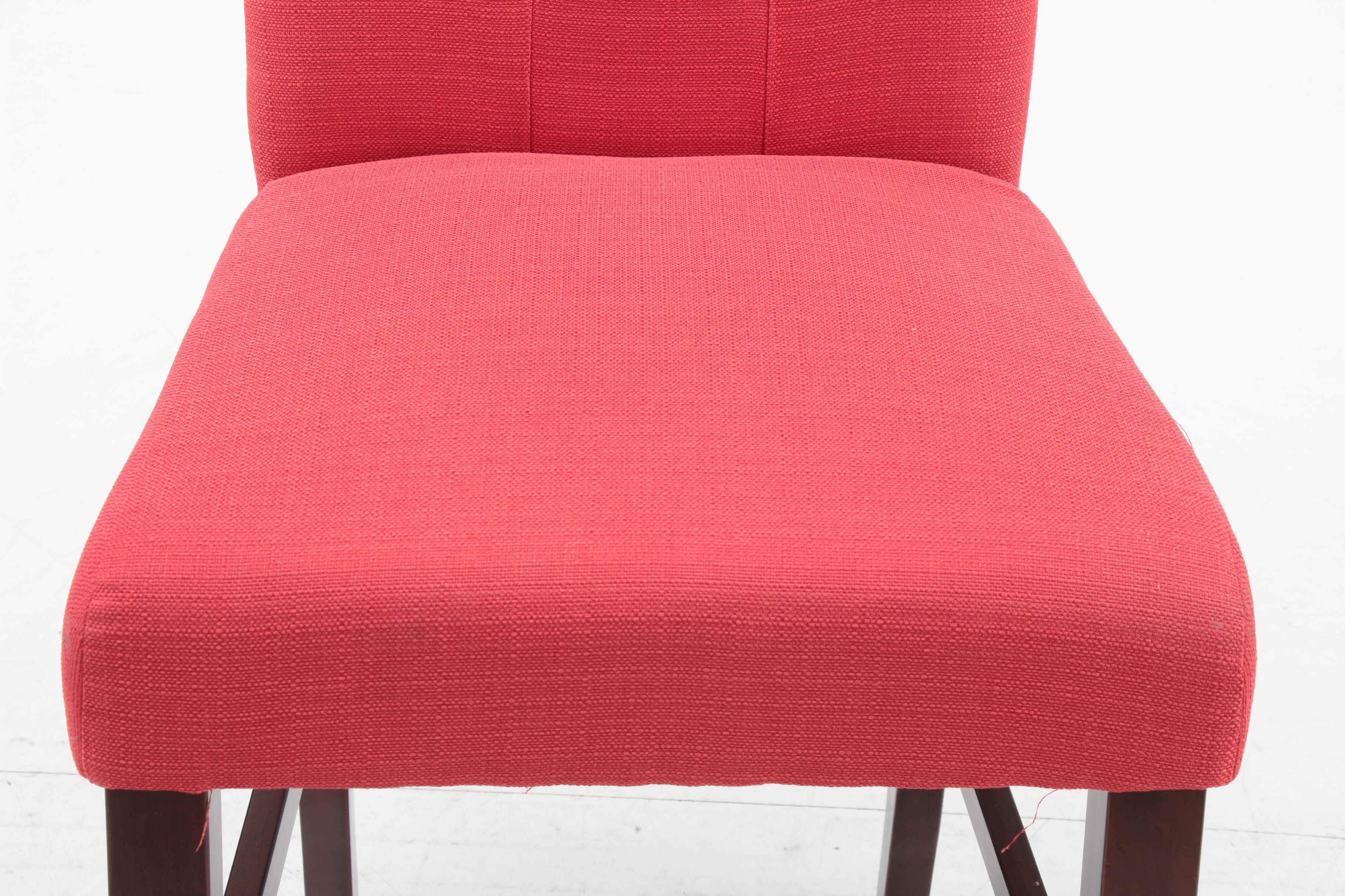 Tufted Upholstered Counter Height Stools in Red EBTH