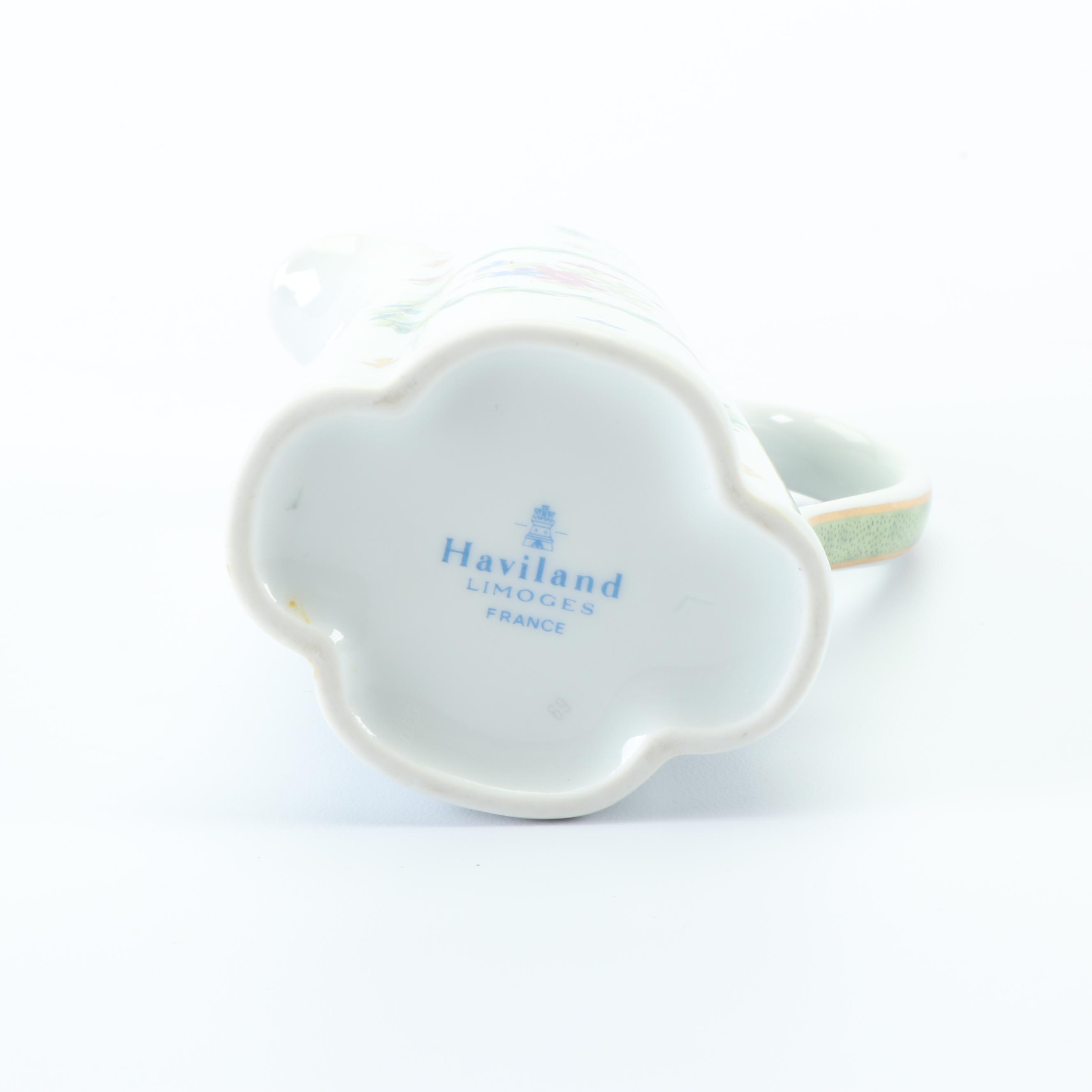 Vintage Haviland Limoges "Vieux Paris Green" Porcelain Pitcher EBTH