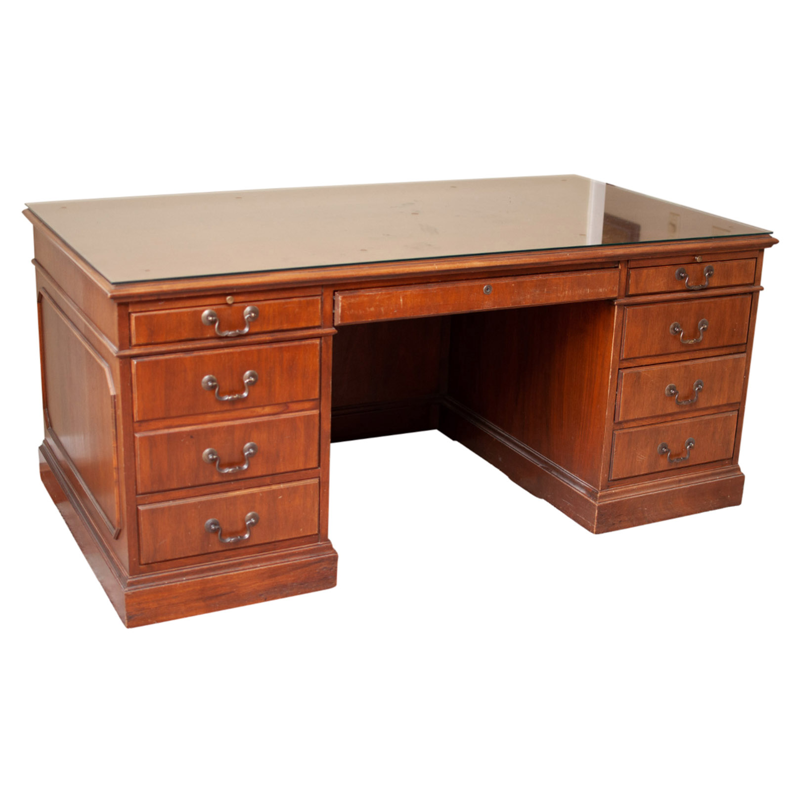 Federal Style Mahogany Veneer Executive Desk By Jofco 20th