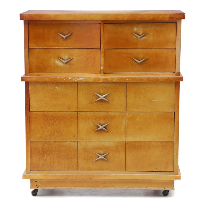 Mid Century Modern Maple Dresser By Dixie Furniture Mid 20th