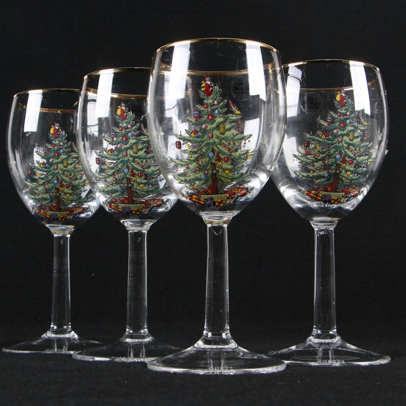 Printable Christmas Tree With Wine Glasses Template