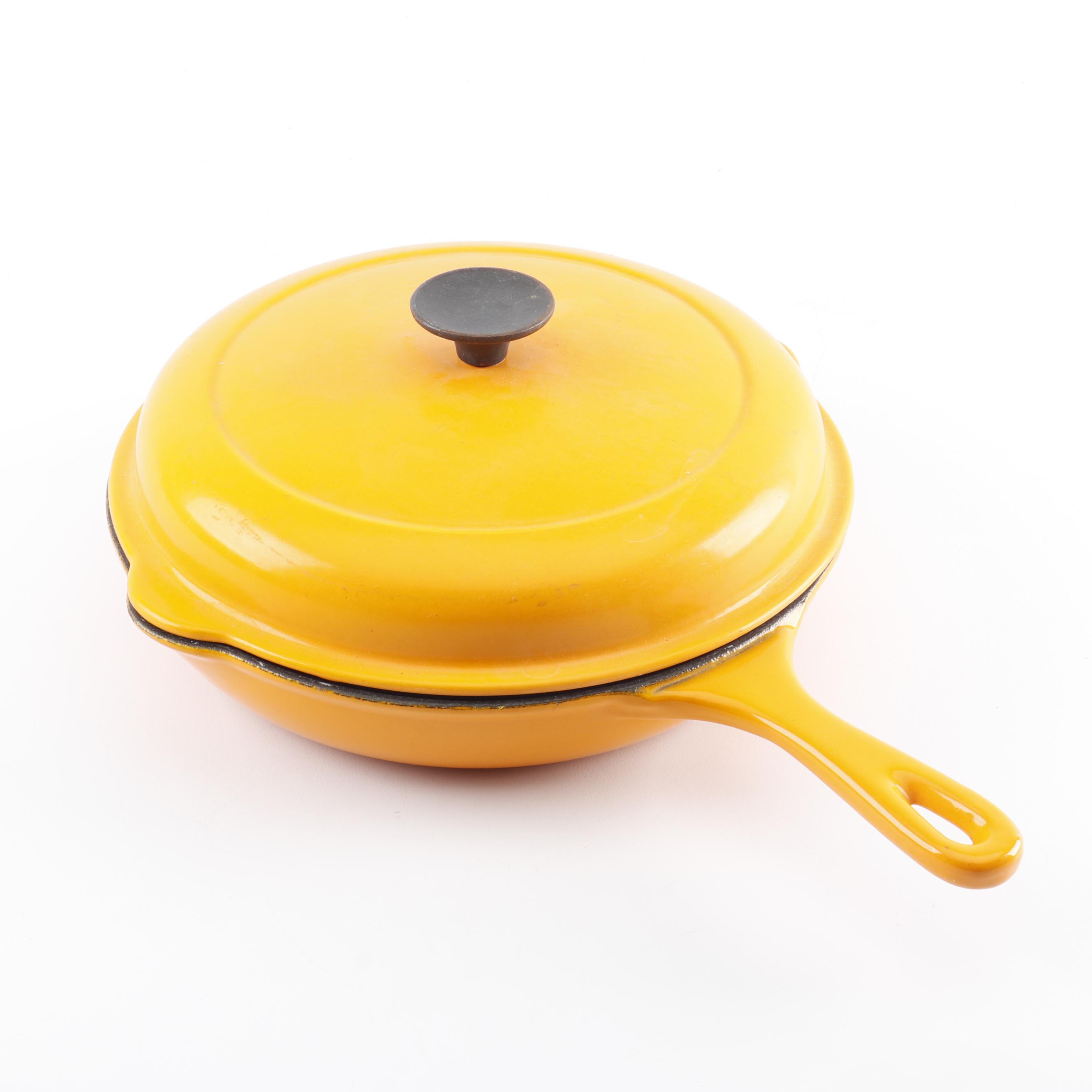 Le Creuset Yellow Enameled Cast Iron Saucier Pan EBTH