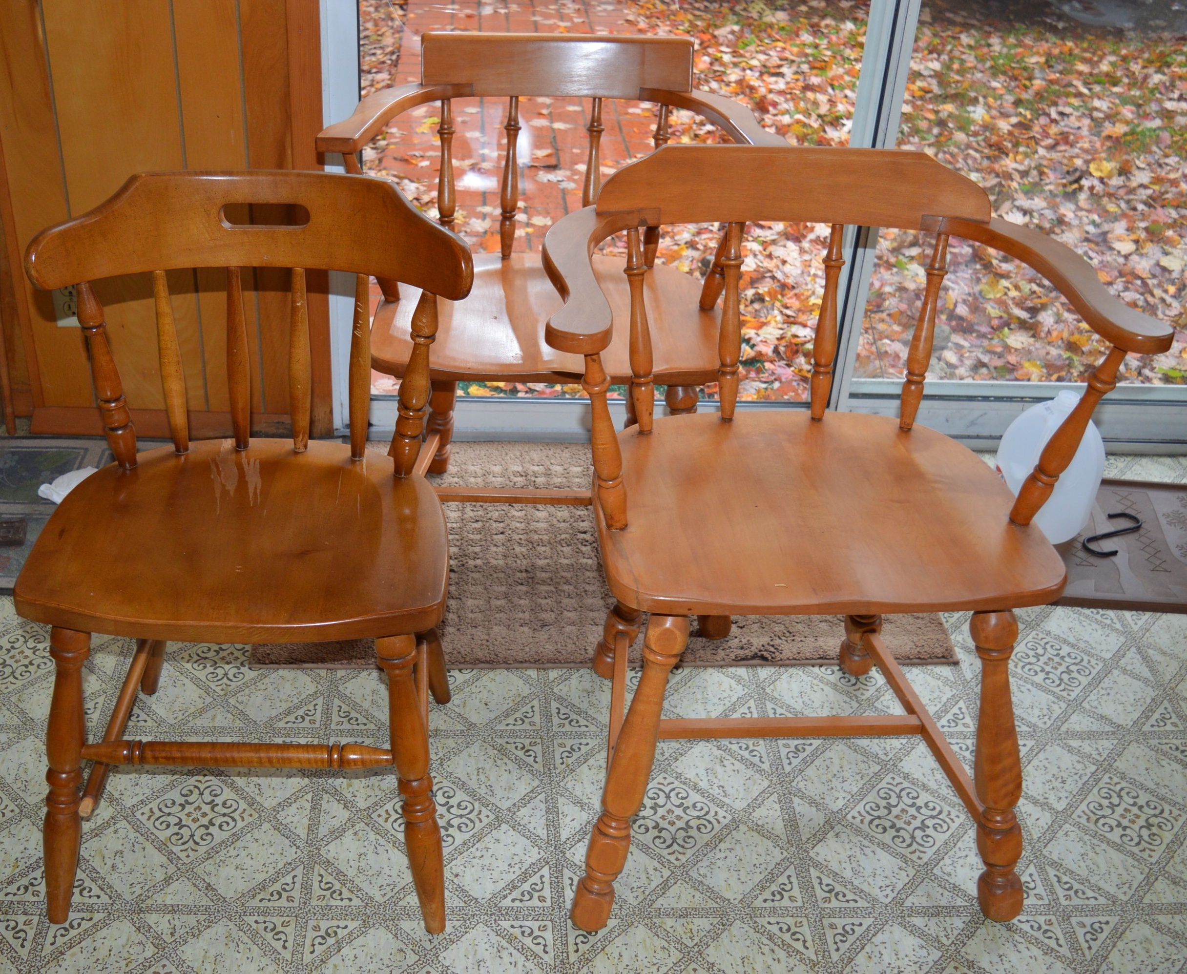 Three Vintage Maple Chairs EBTH