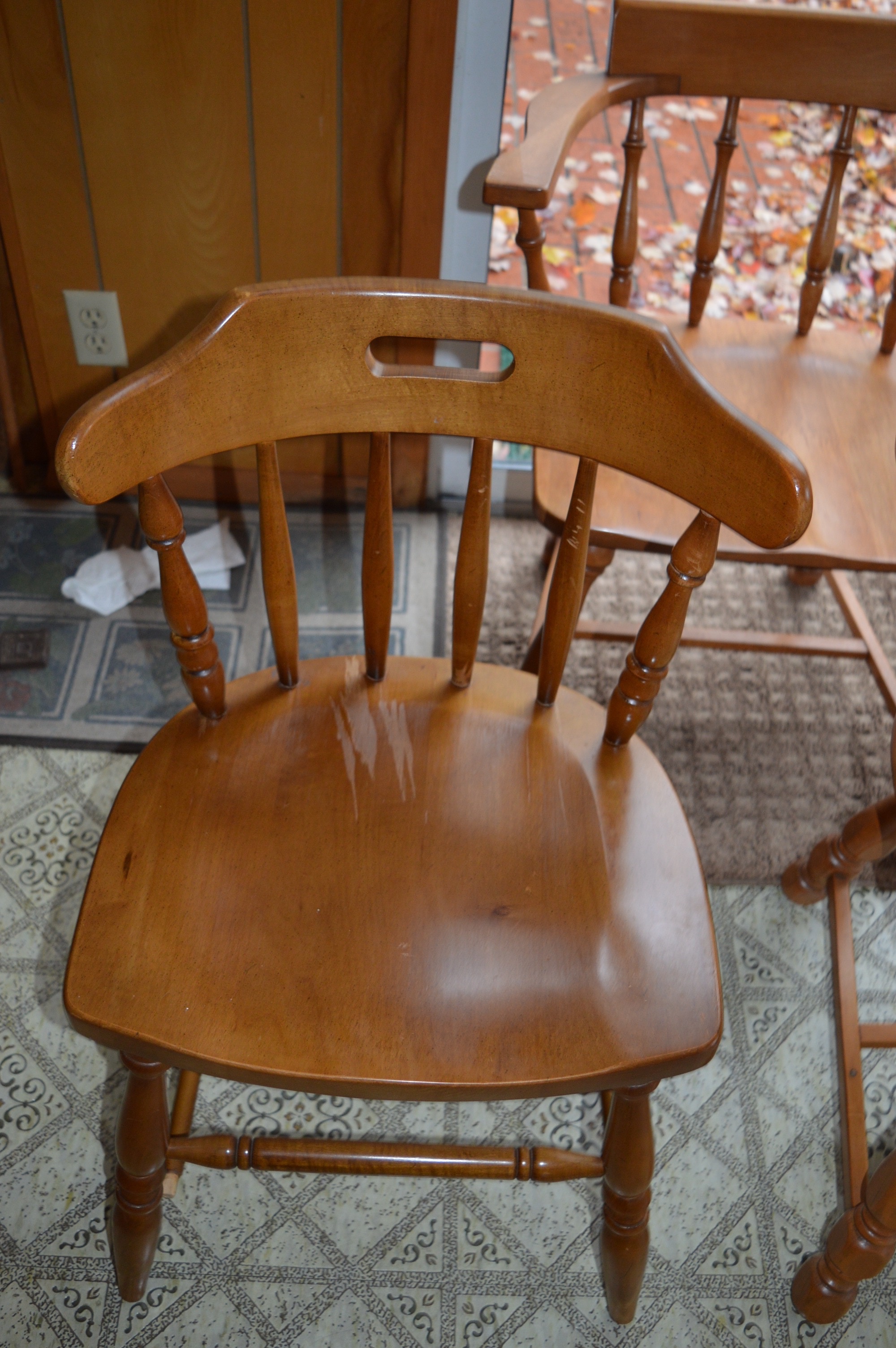 Three Vintage Maple Chairs EBTH