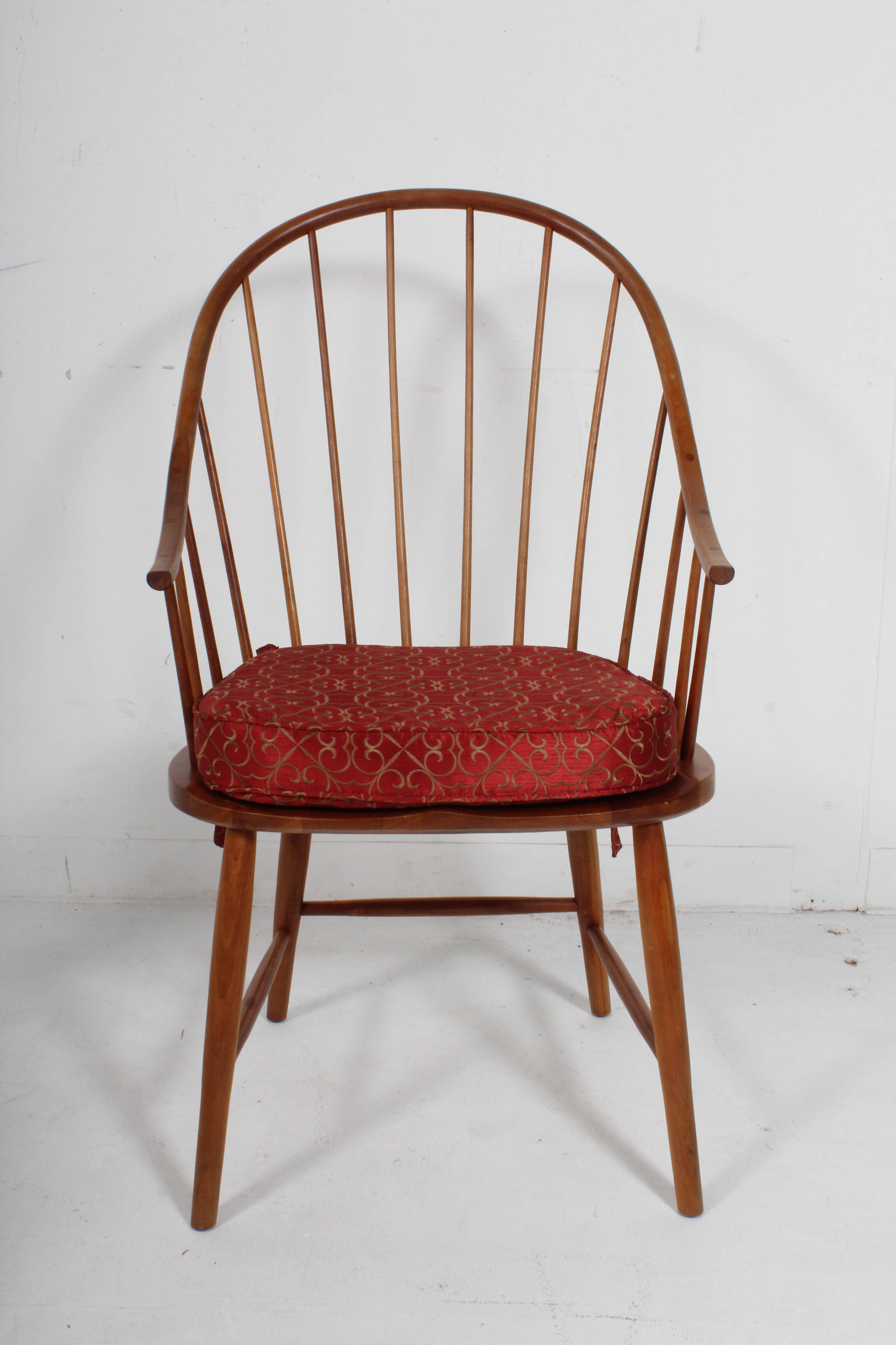 Handcrafted Cherry Continuous Arm Windsor Chair, 20th Century EBTH