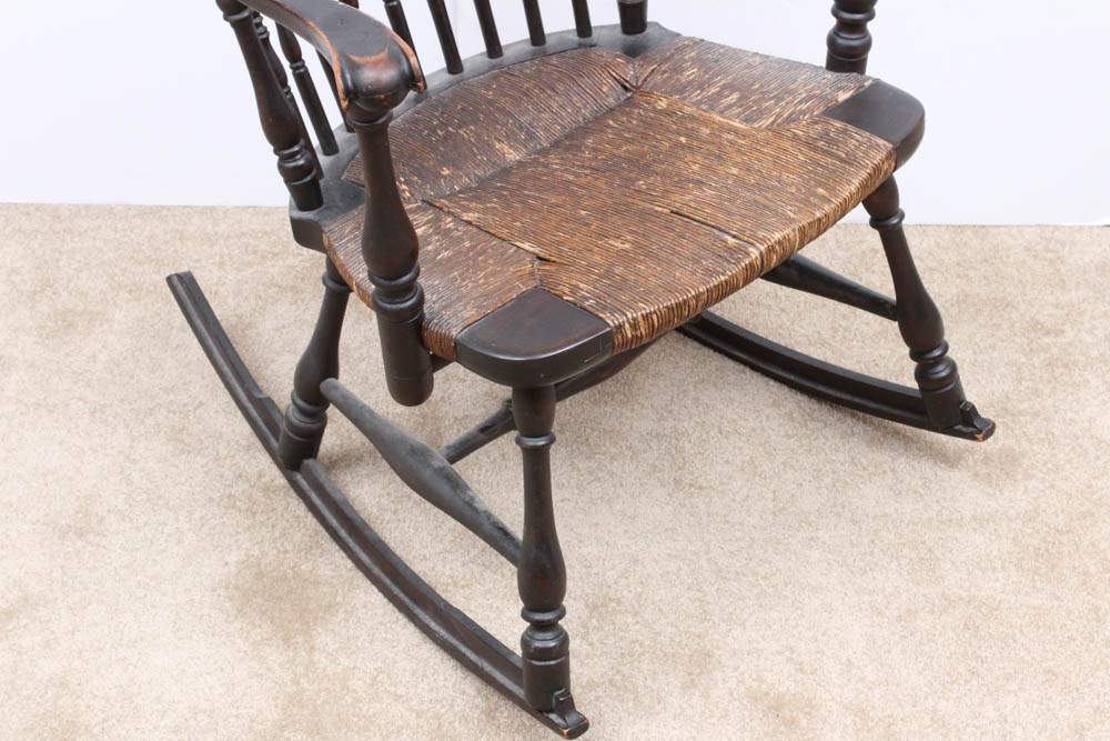 Antique High Back Windsor Rocking Chair EBTH
