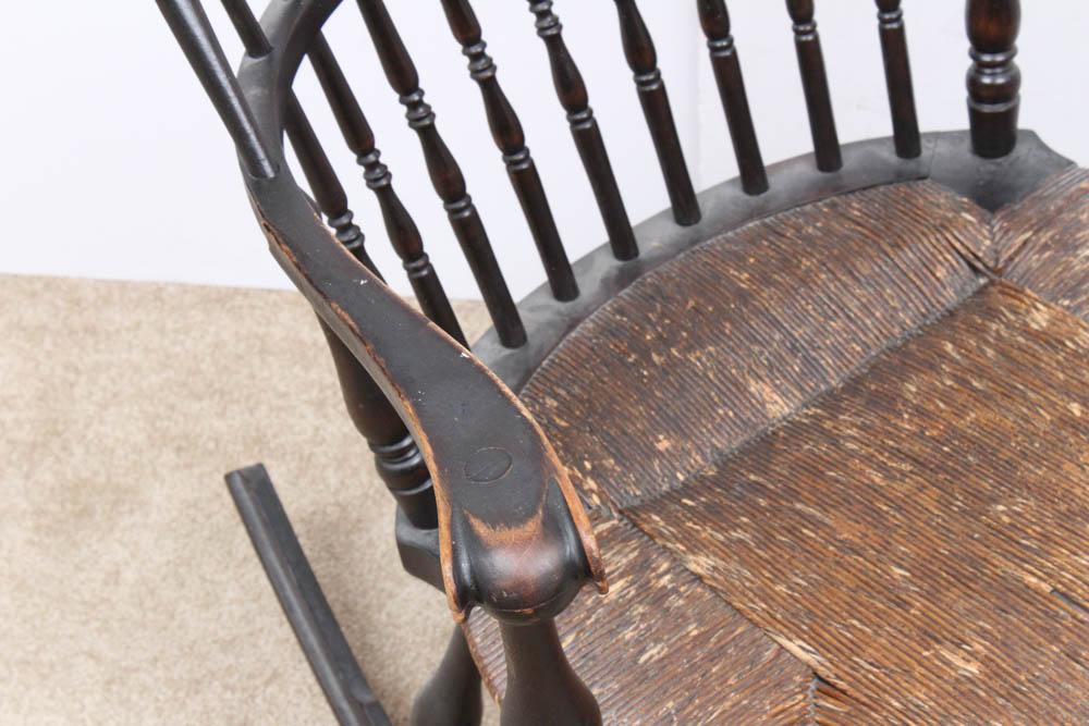 Antique High Back Windsor Rocking Chair EBTH