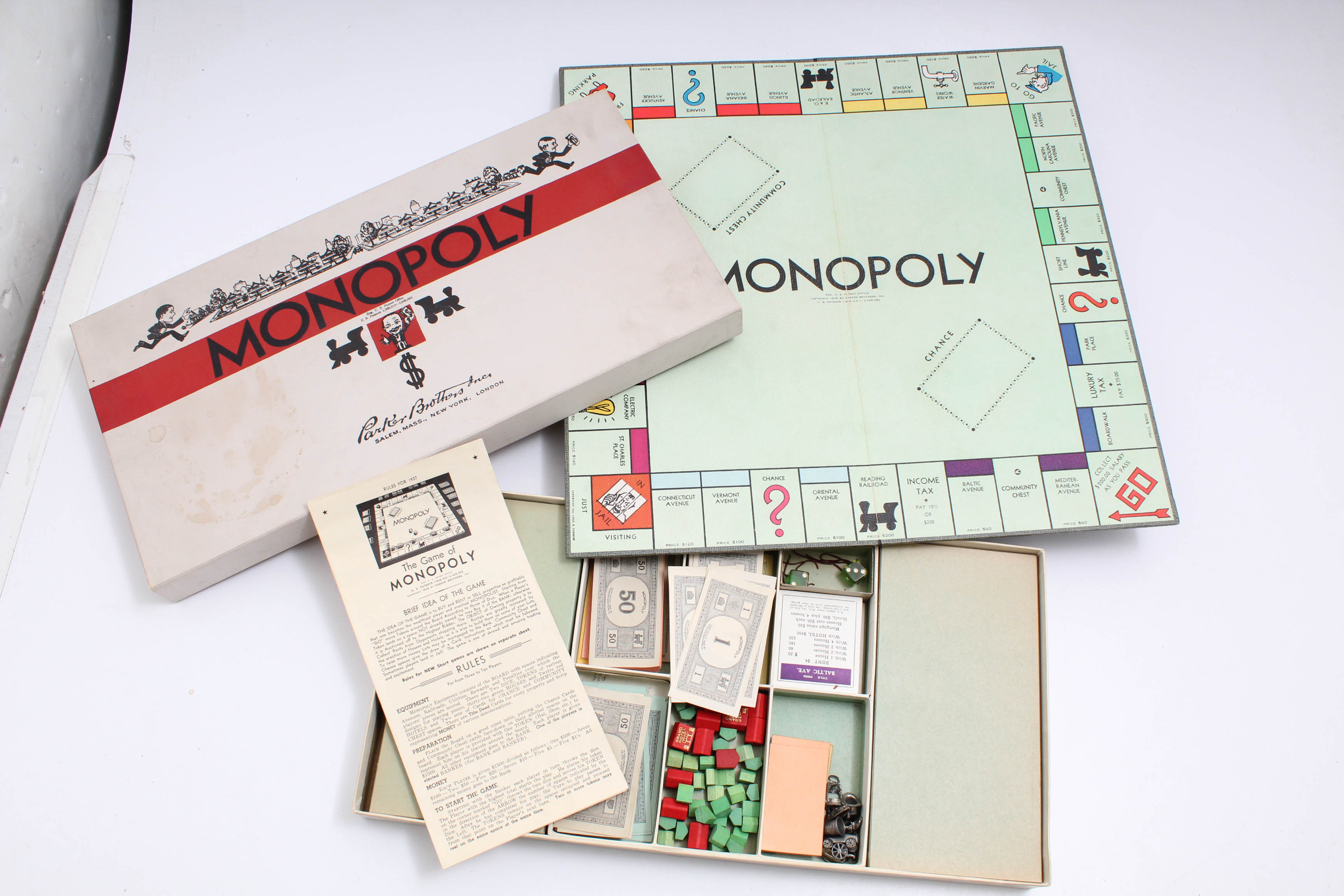 monopoly original 1940s board game kids playing