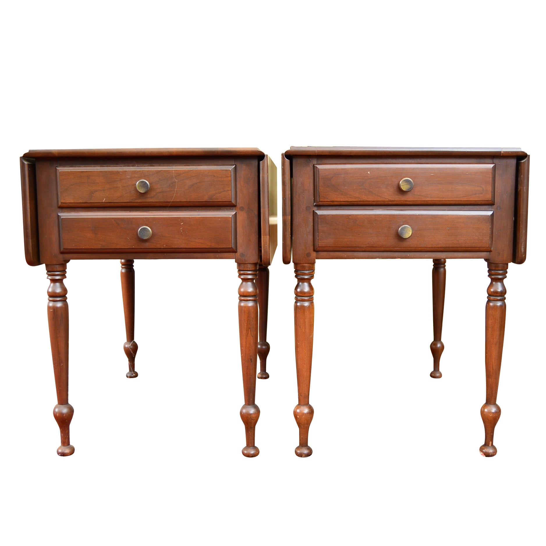 Pair of Vintage Willett Federal Style Cherry DropLeaf Side Tables EBTH