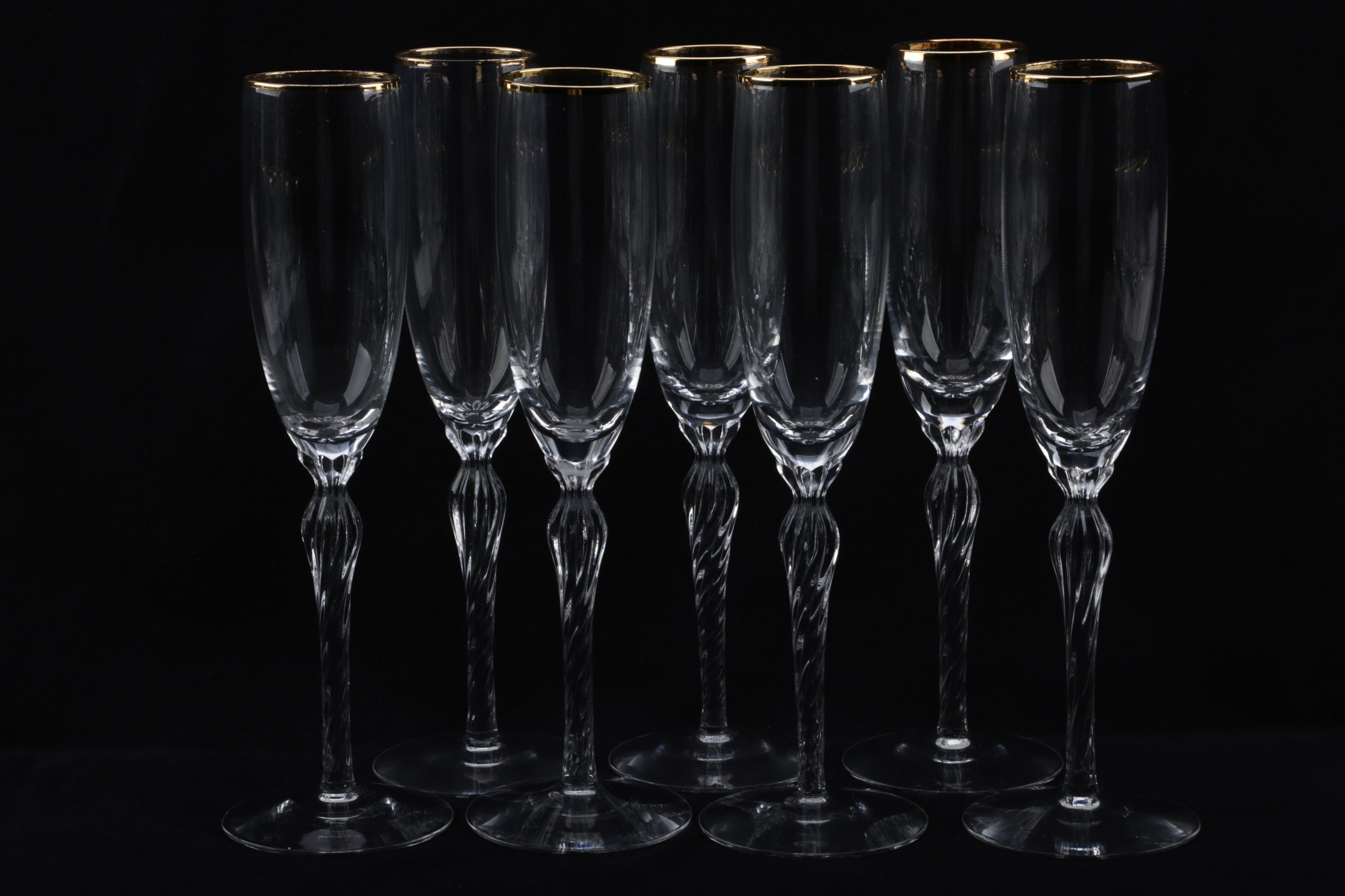 Lenox "Monroe" Crystal White Wine Glasses and Champagne Flutes with