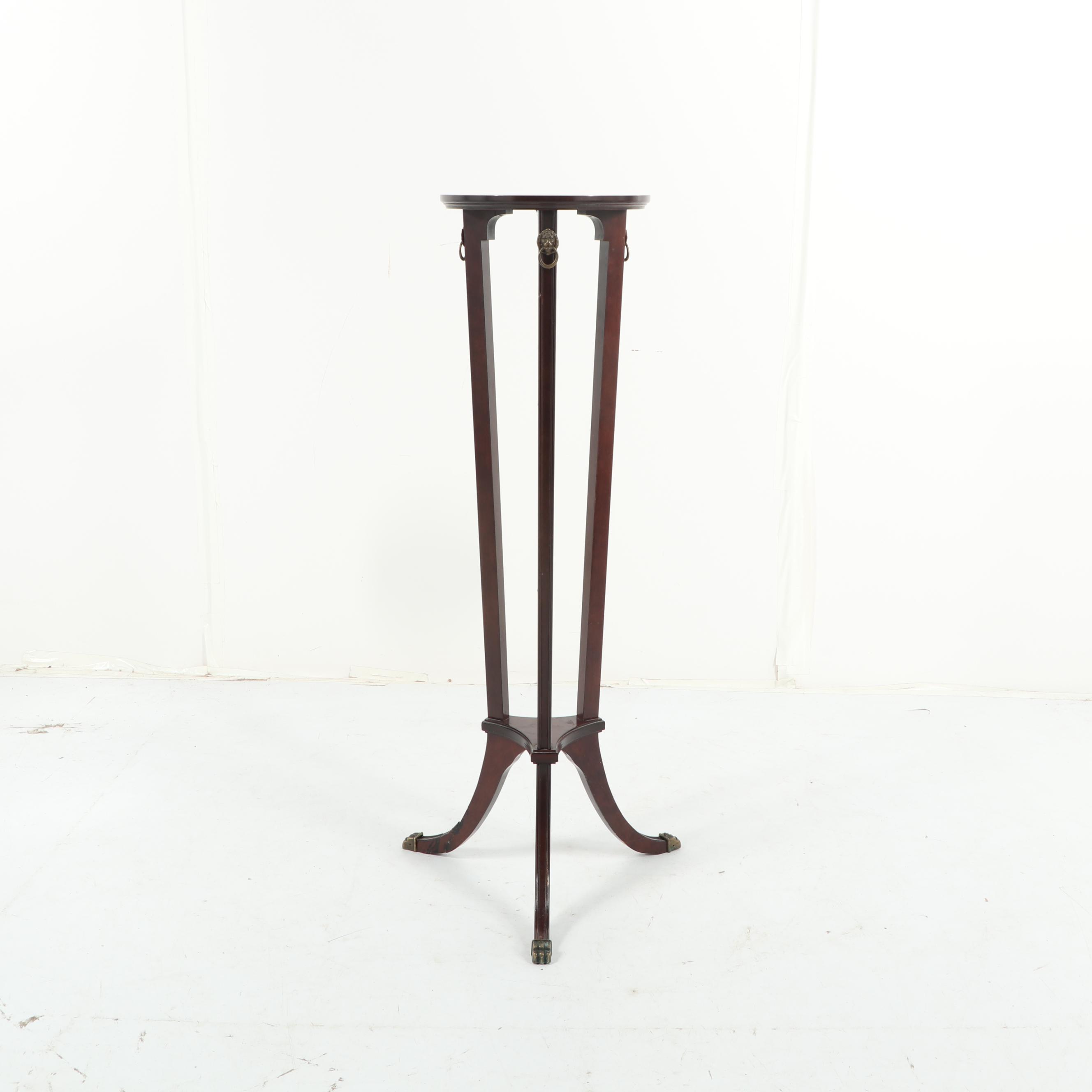Federal Style Mahogany Plant Stand by The Bombay Company, Late 21st