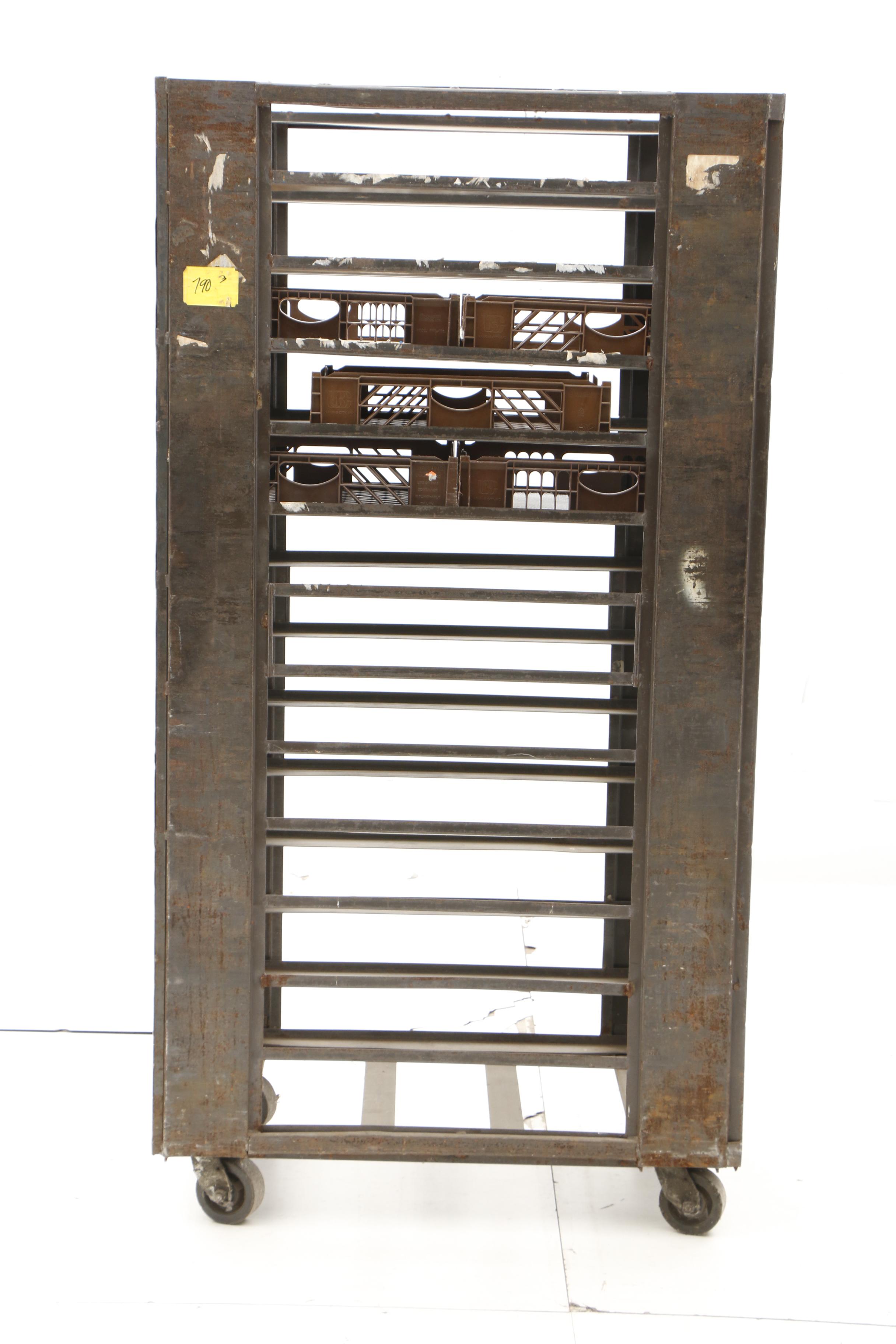 Vintage Rolling Industrial Bread Cart EBTH